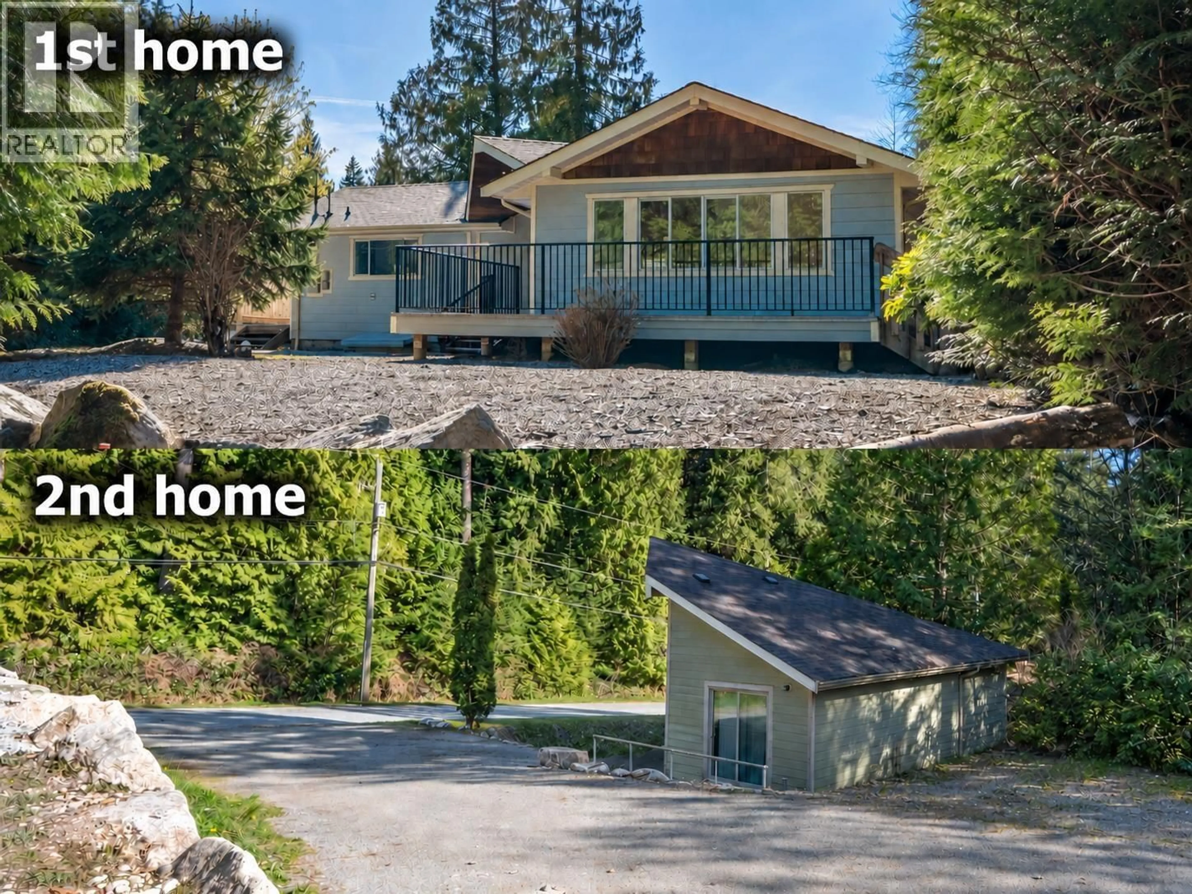 A pic from outside/outdoor area/front of a property/back of a property/a pic from drone, street for 1565 B JACK ROAD, Sechelt British Columbia V7Z0A1