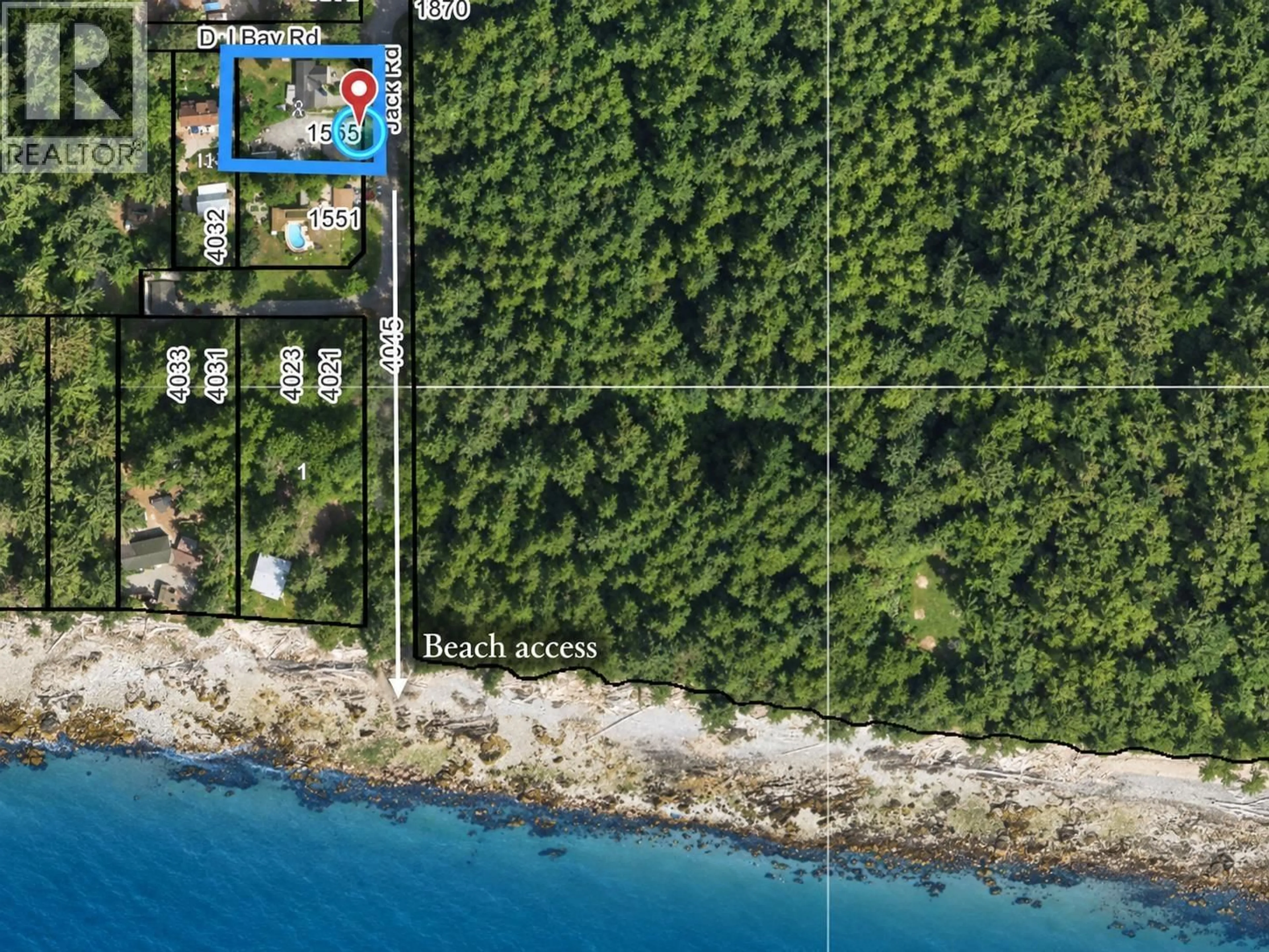 A pic from outside/outdoor area/front of a property/back of a property/a pic from drone, water/lake/river/ocean view for 1565 B JACK ROAD, Sechelt British Columbia V7Z0A1