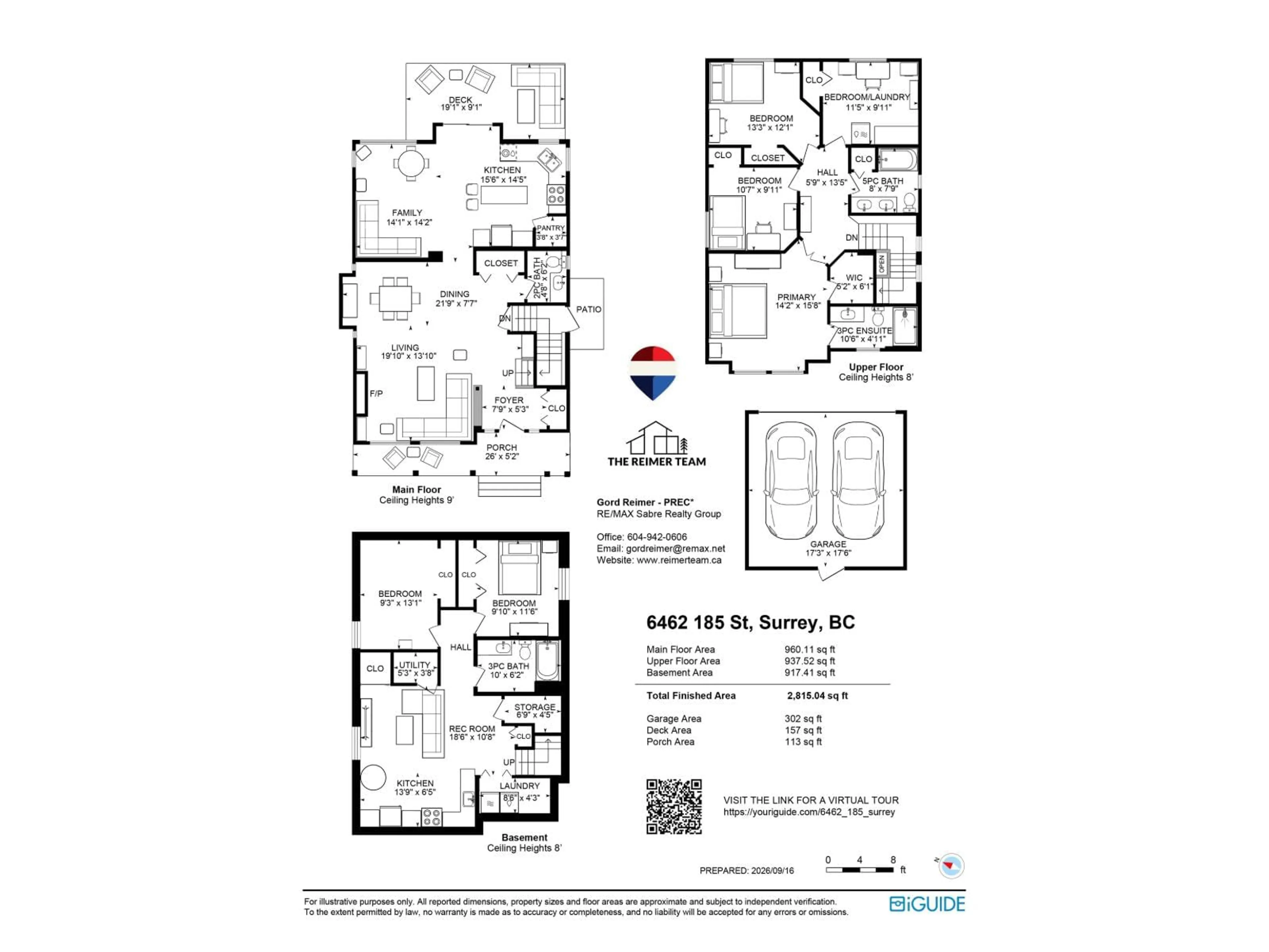 Floor plan for 6462 185 STREET, Surrey British Columbia V3S8S8