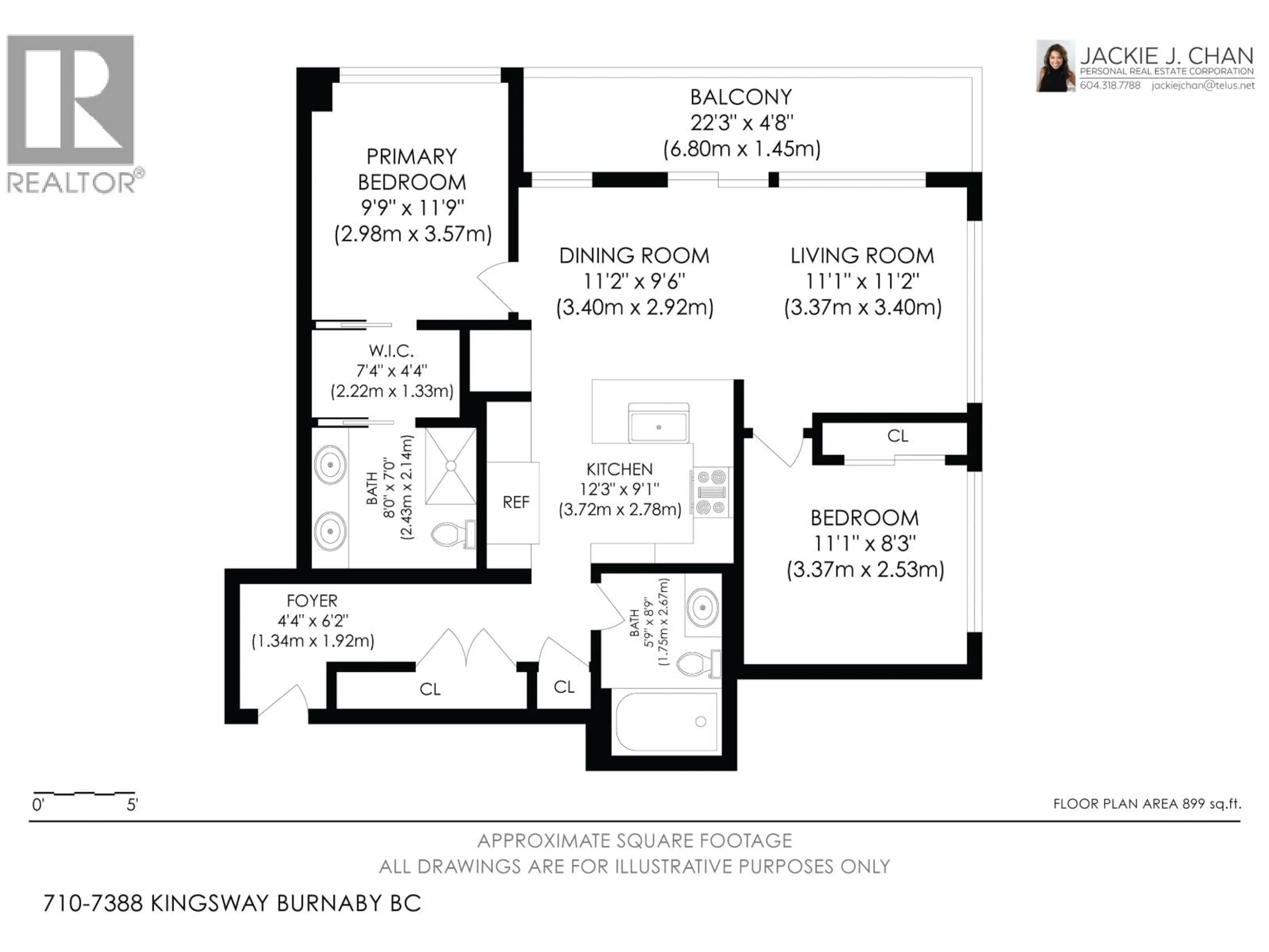 Floor plan for 710 - 7388 KINGSWAY, Burnaby British Columbia V3N0G9