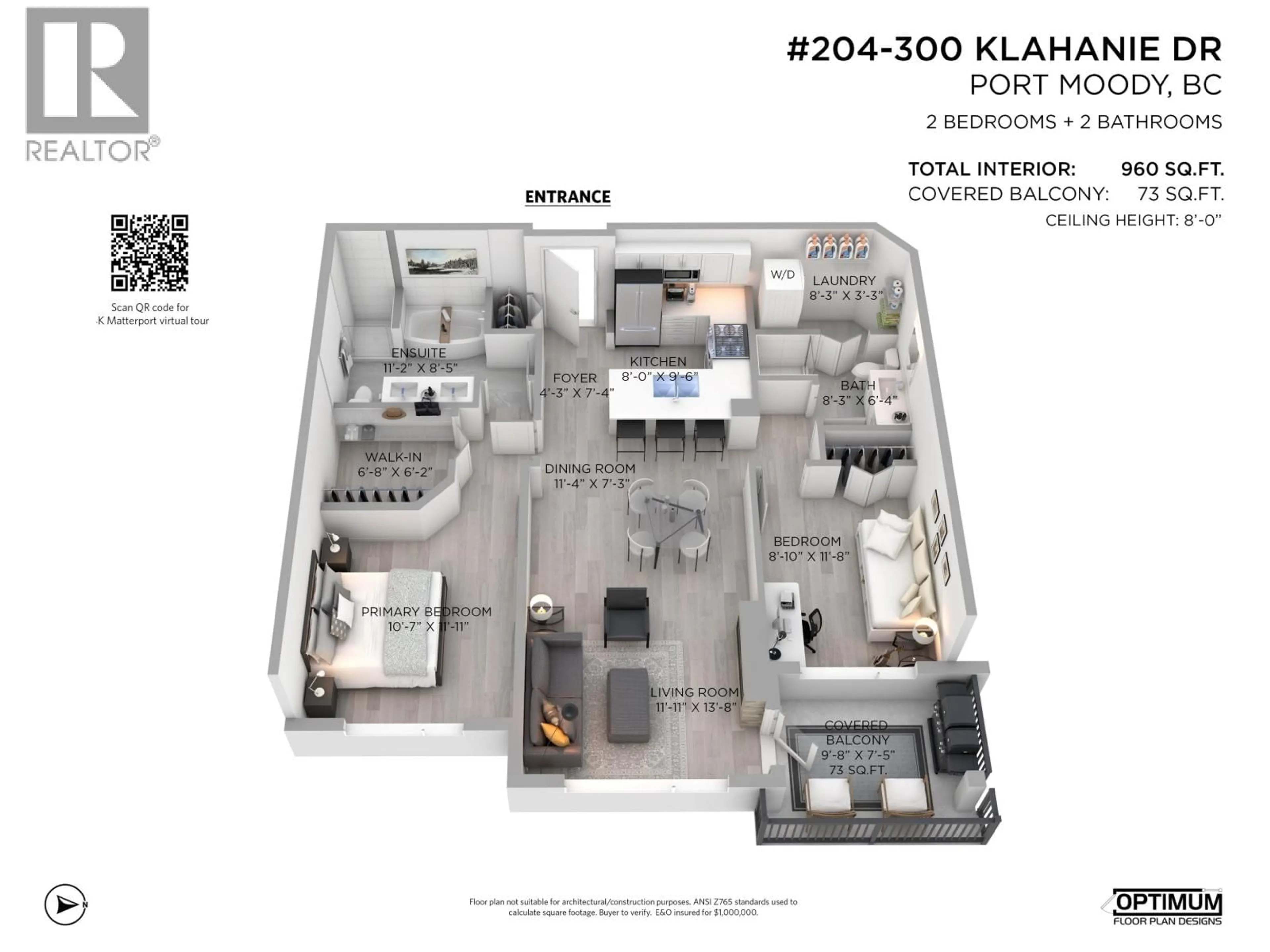 Floor plan for 204 - 300 KLAHANIE DRIVE, Port Moody British Columbia V3H5K9