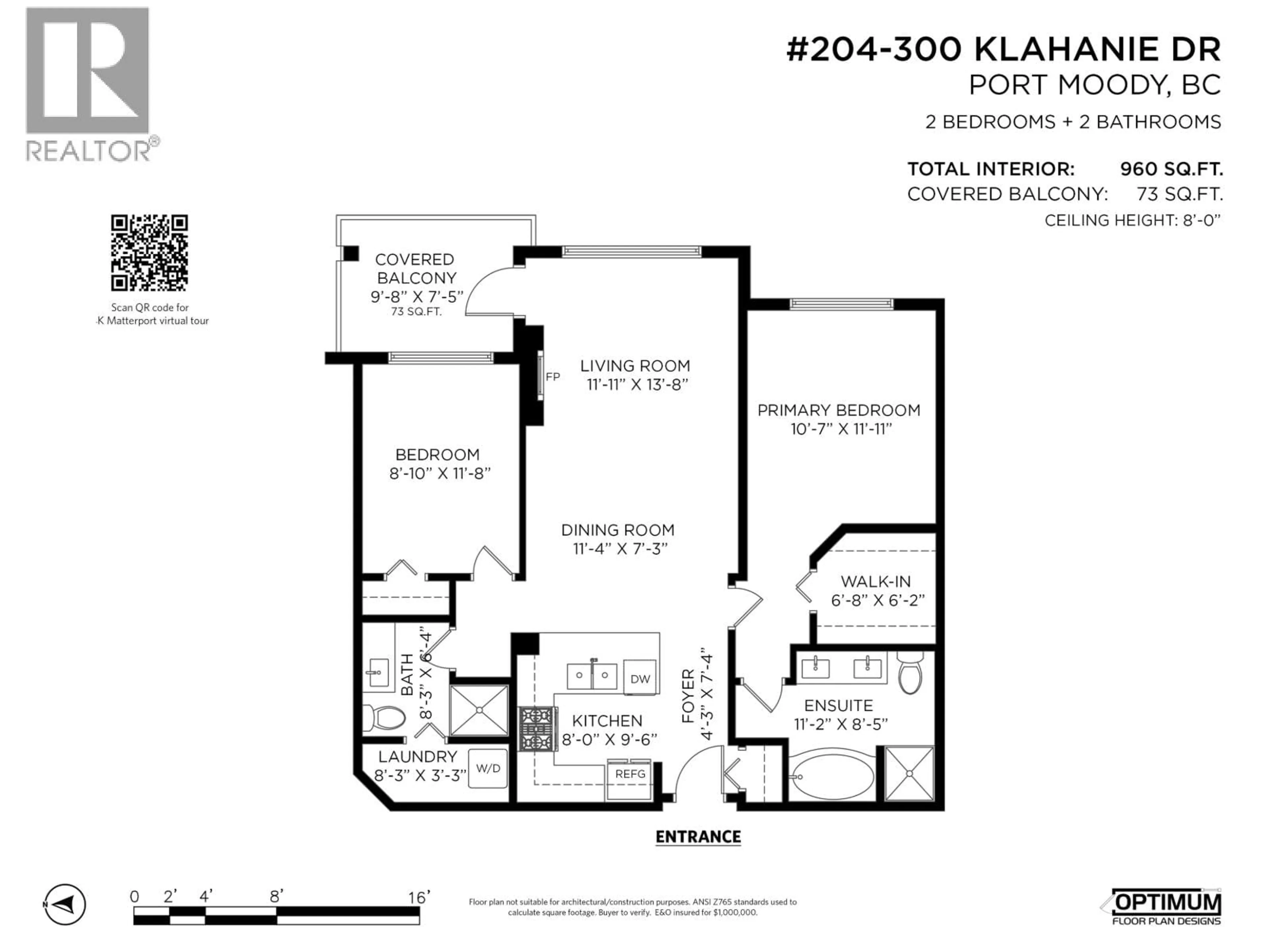 Floor plan for 204 - 300 KLAHANIE DRIVE, Port Moody British Columbia V3H5K9