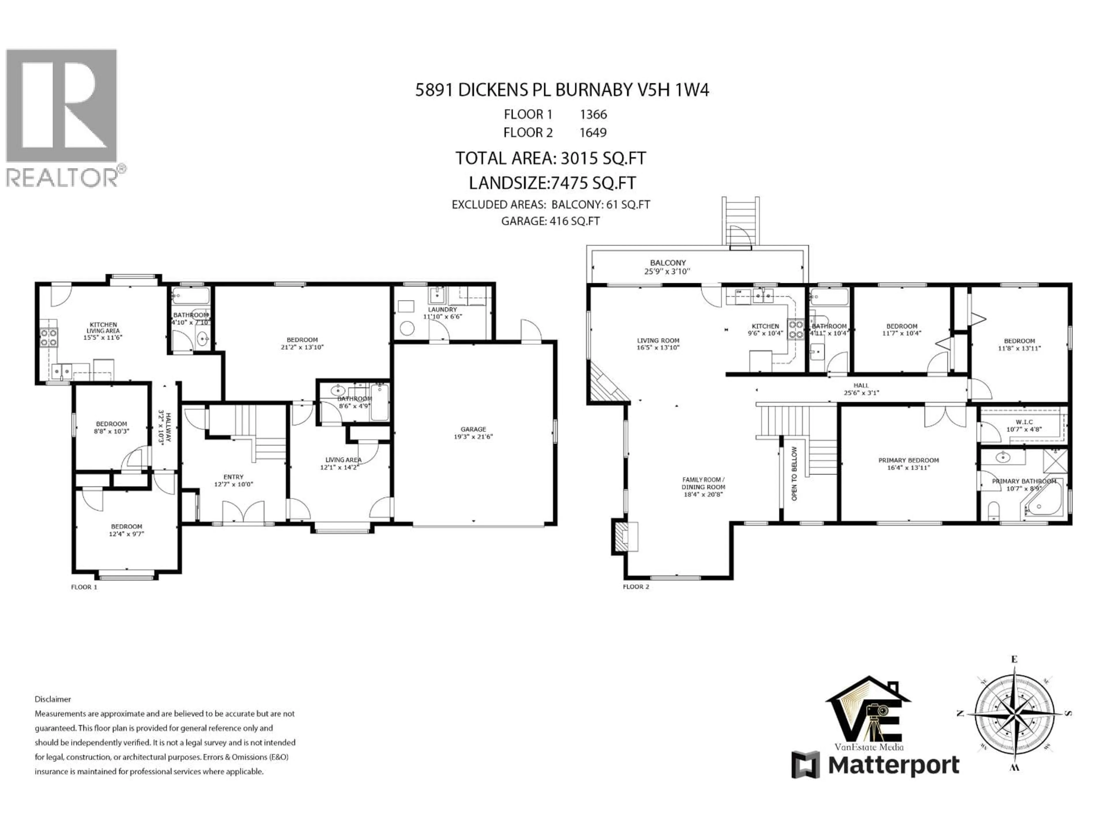 Floor plan for 5891 DICKENS PLACE, Burnaby British Columbia V5H1W4
