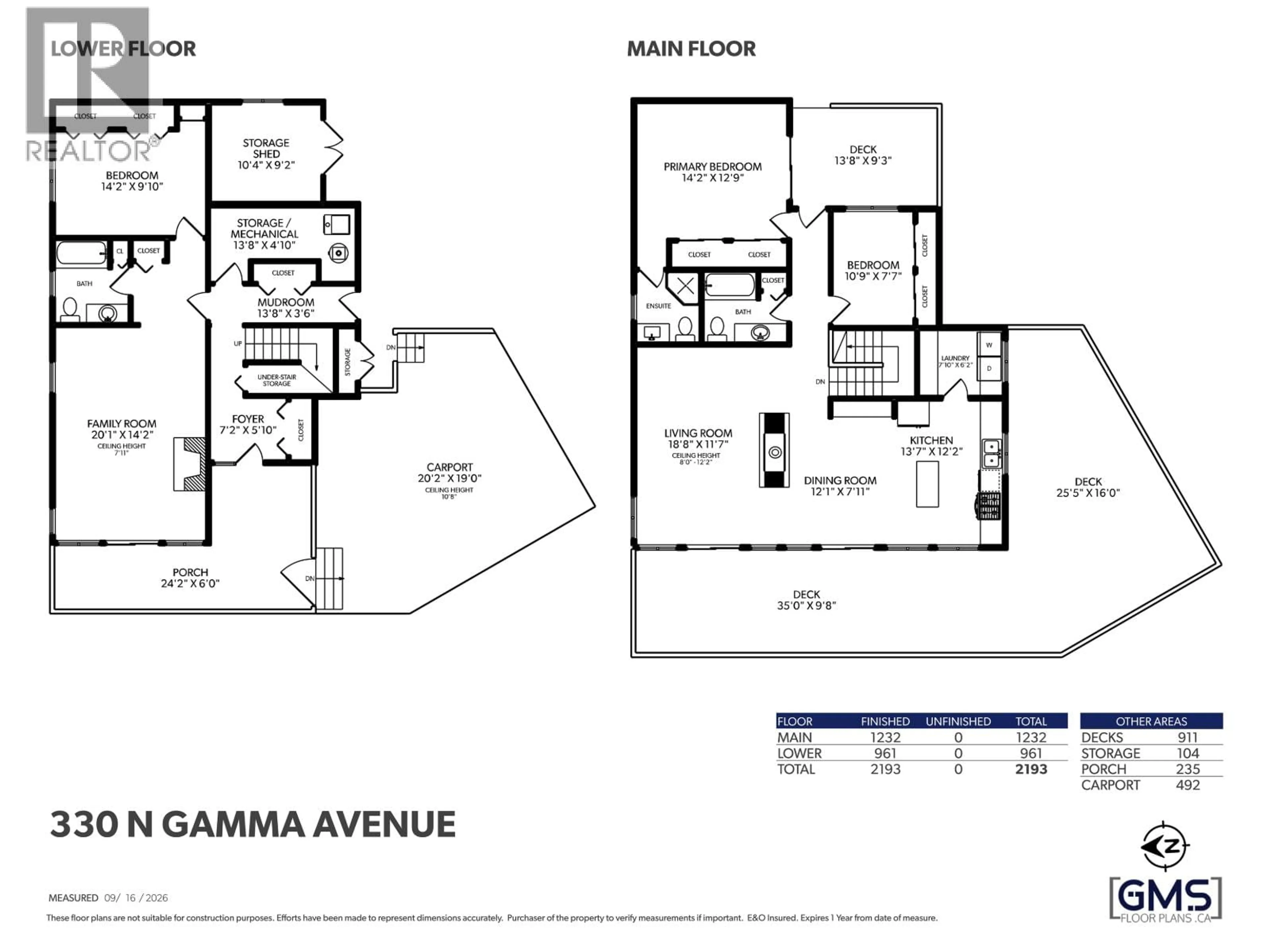 Floor plan for 330 GAMMA AVENUE, Burnaby British Columbia V5C1X9