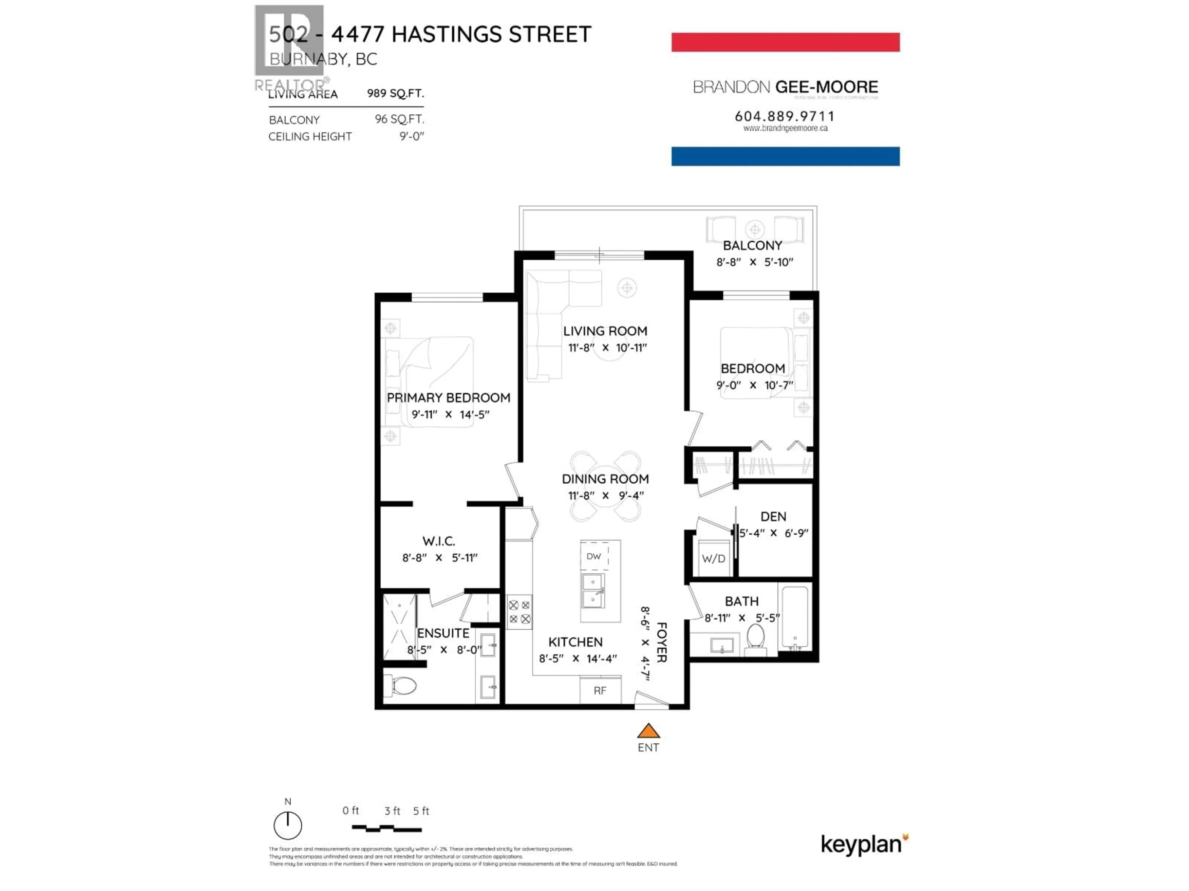 Floor plan for 502 - 4477 HASTINGS STREET, Burnaby British Columbia V5C2K1