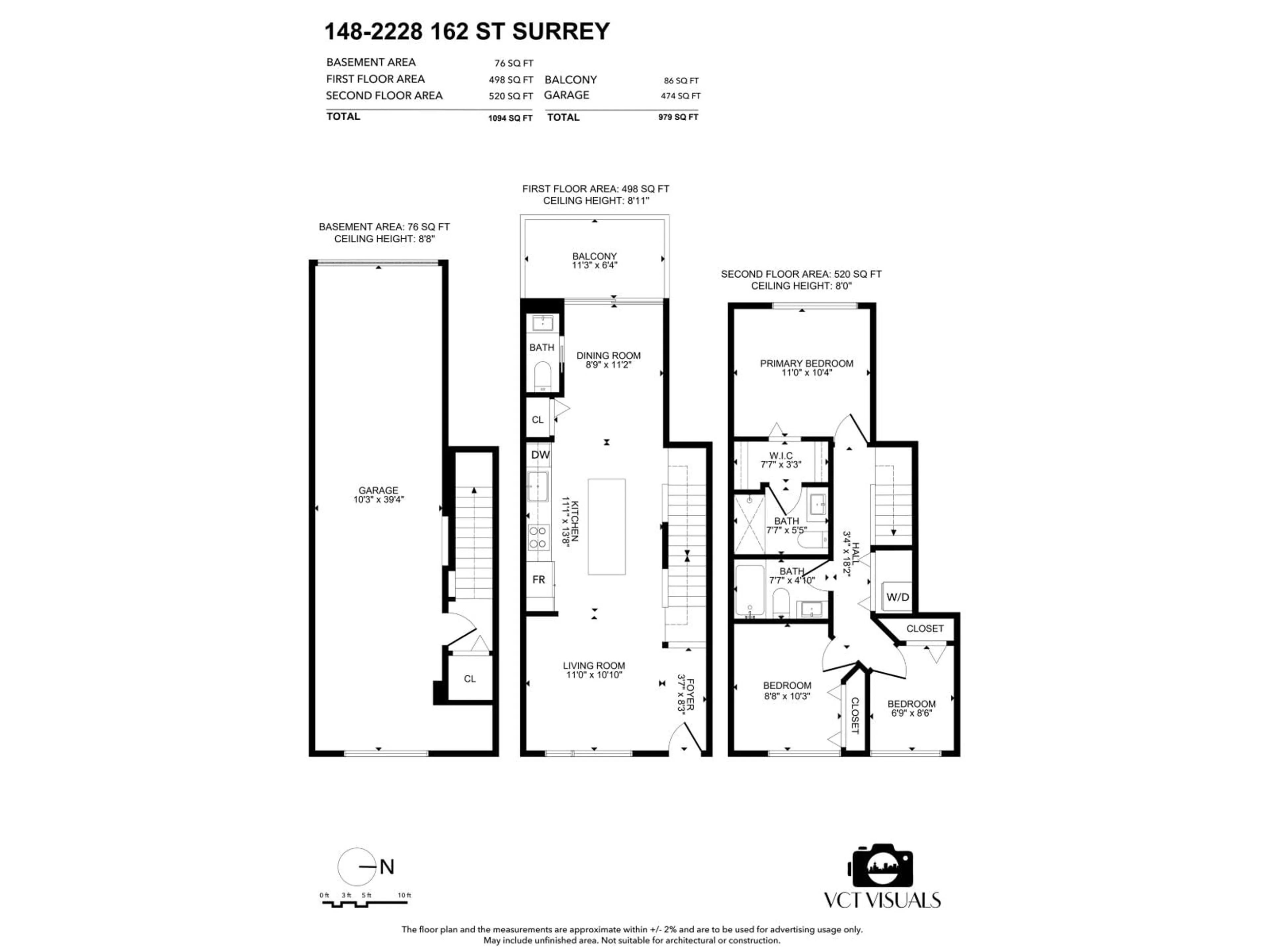 Floor plan for 148 - 2228 162 STREET, Surrey British Columbia V3Z6P4