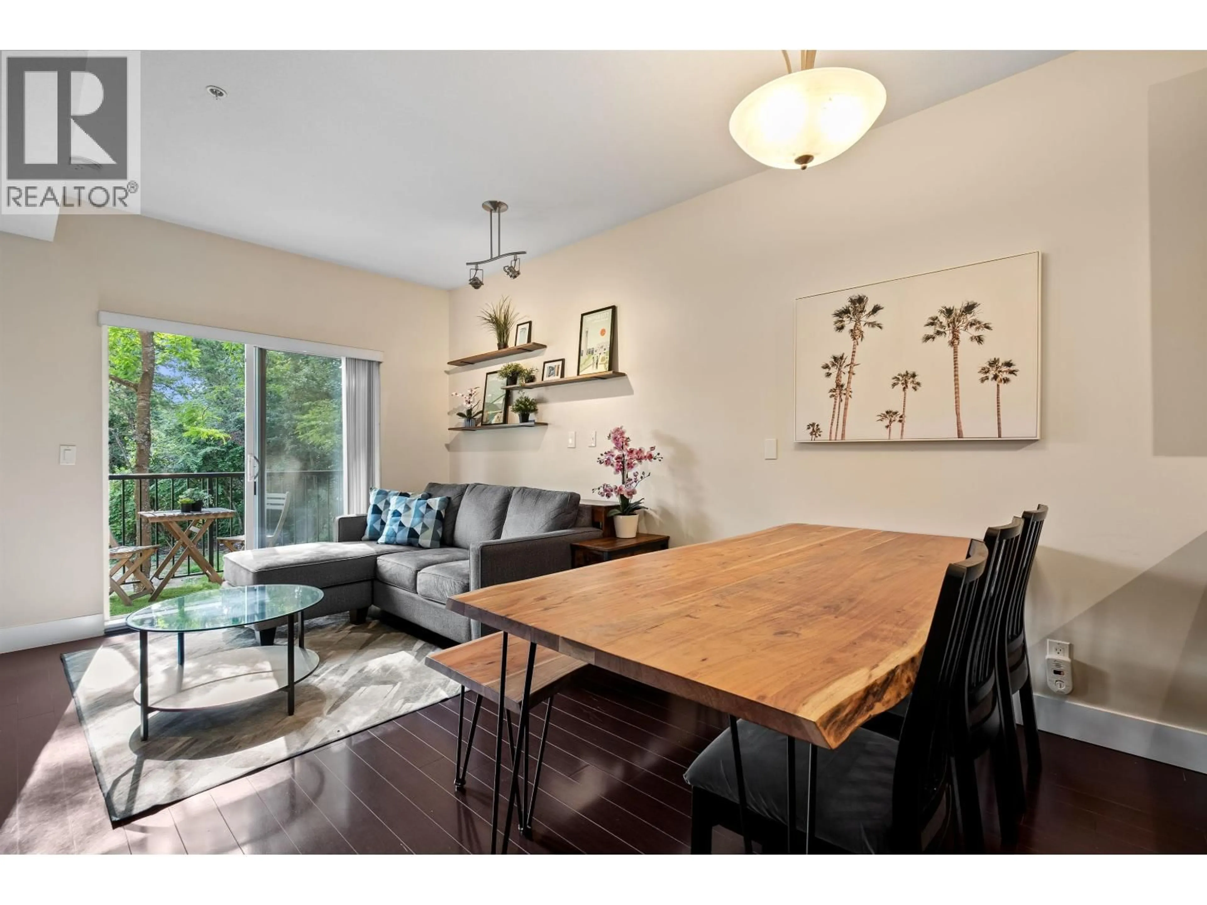 Dining room, wood/laminate floor for 214 - 5211 IRMIN STREET, Burnaby British Columbia V5J0C9