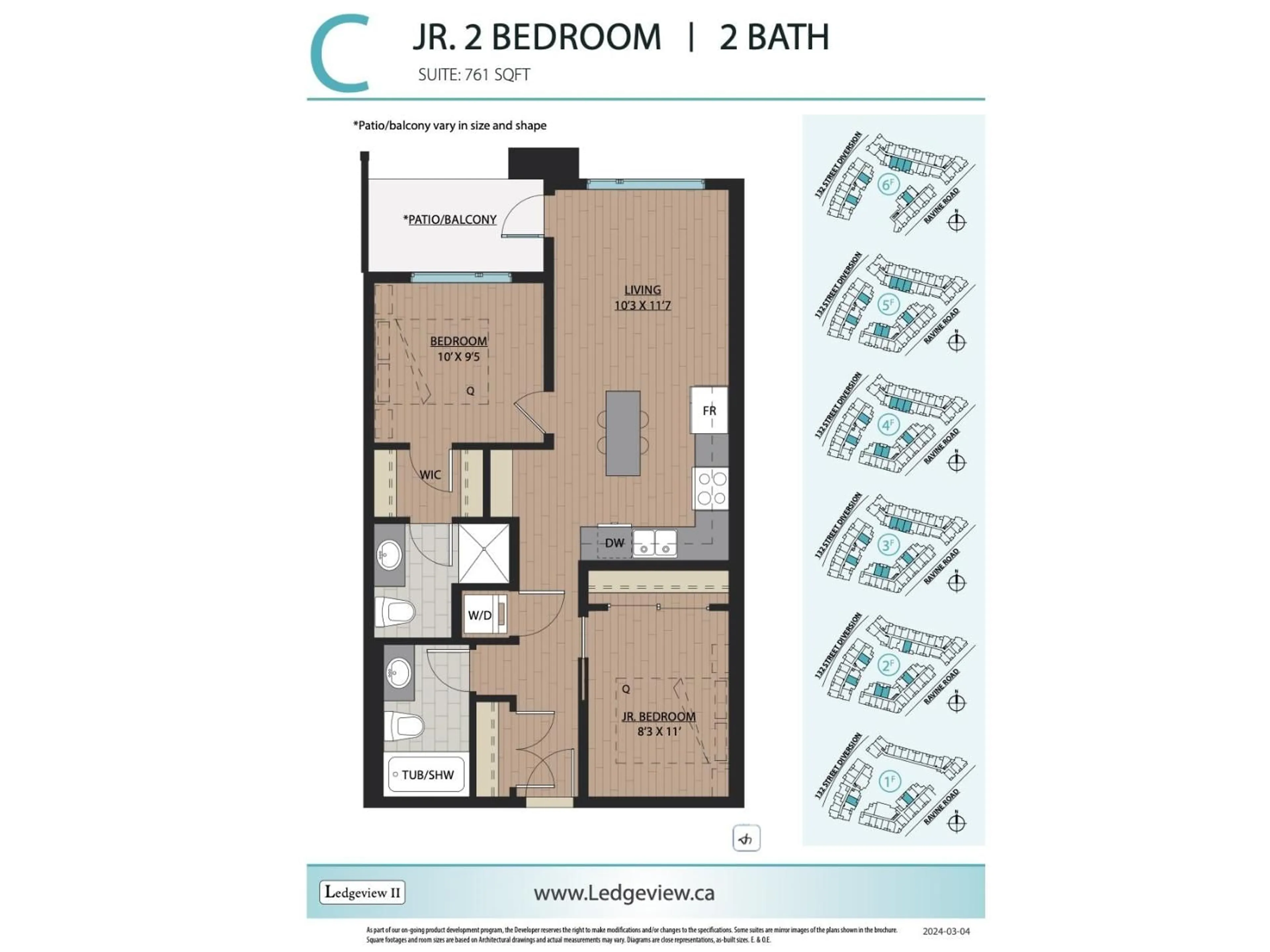 Floor plan for 508 - 11058 132 STREET, Surrey British Columbia V3T3W9