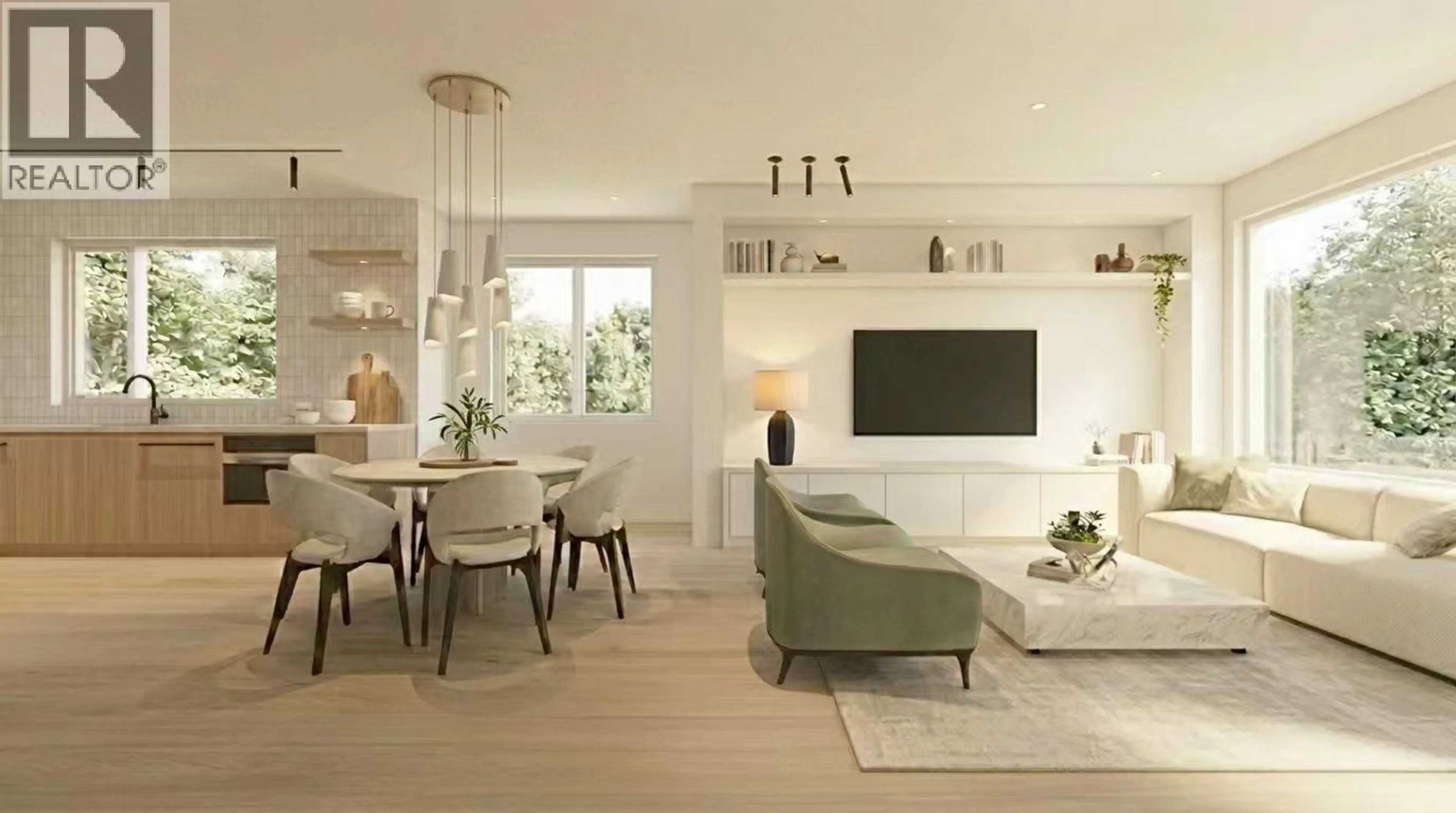 Living room with furniture, wood/laminate floor for 2415 HIGHBURY ST, Vancouver British Columbia V6R2C3