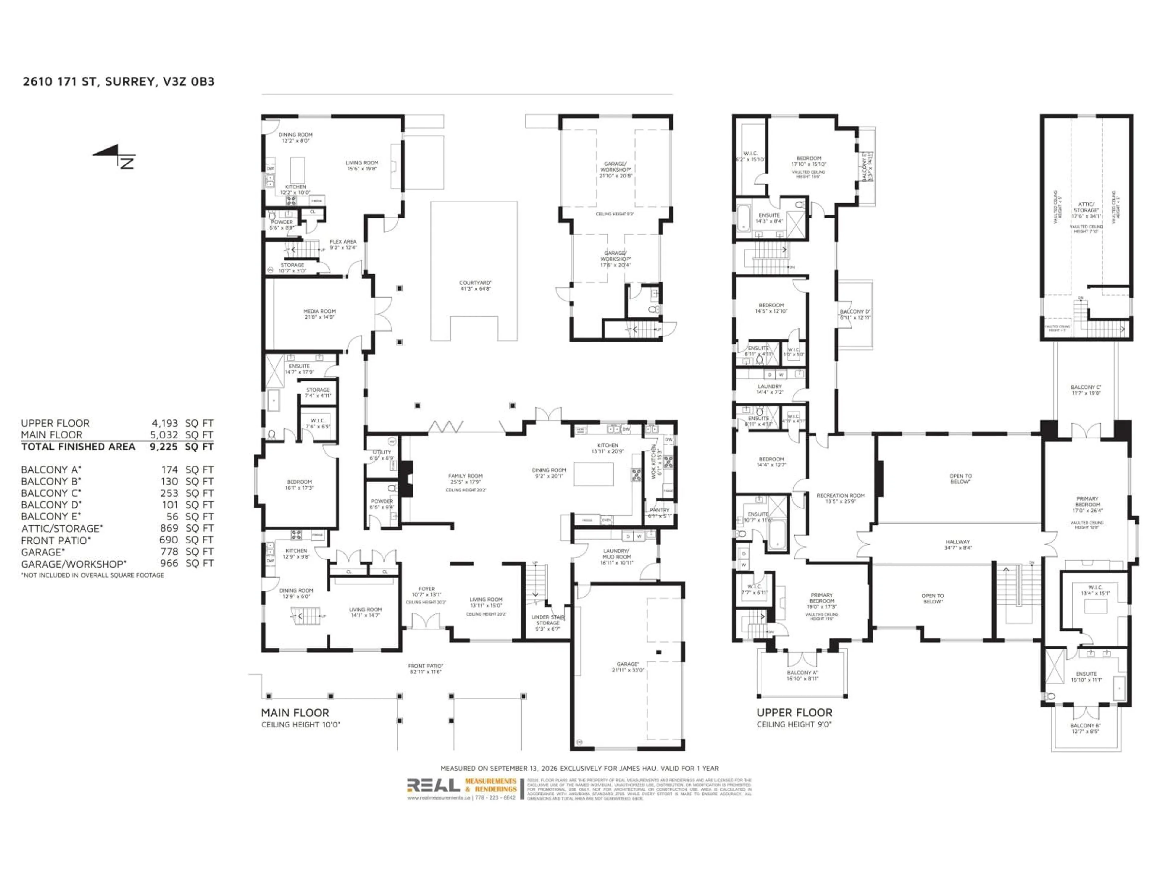 Floor plan for 2610 171 STREET, Surrey British Columbia V3Z0B3