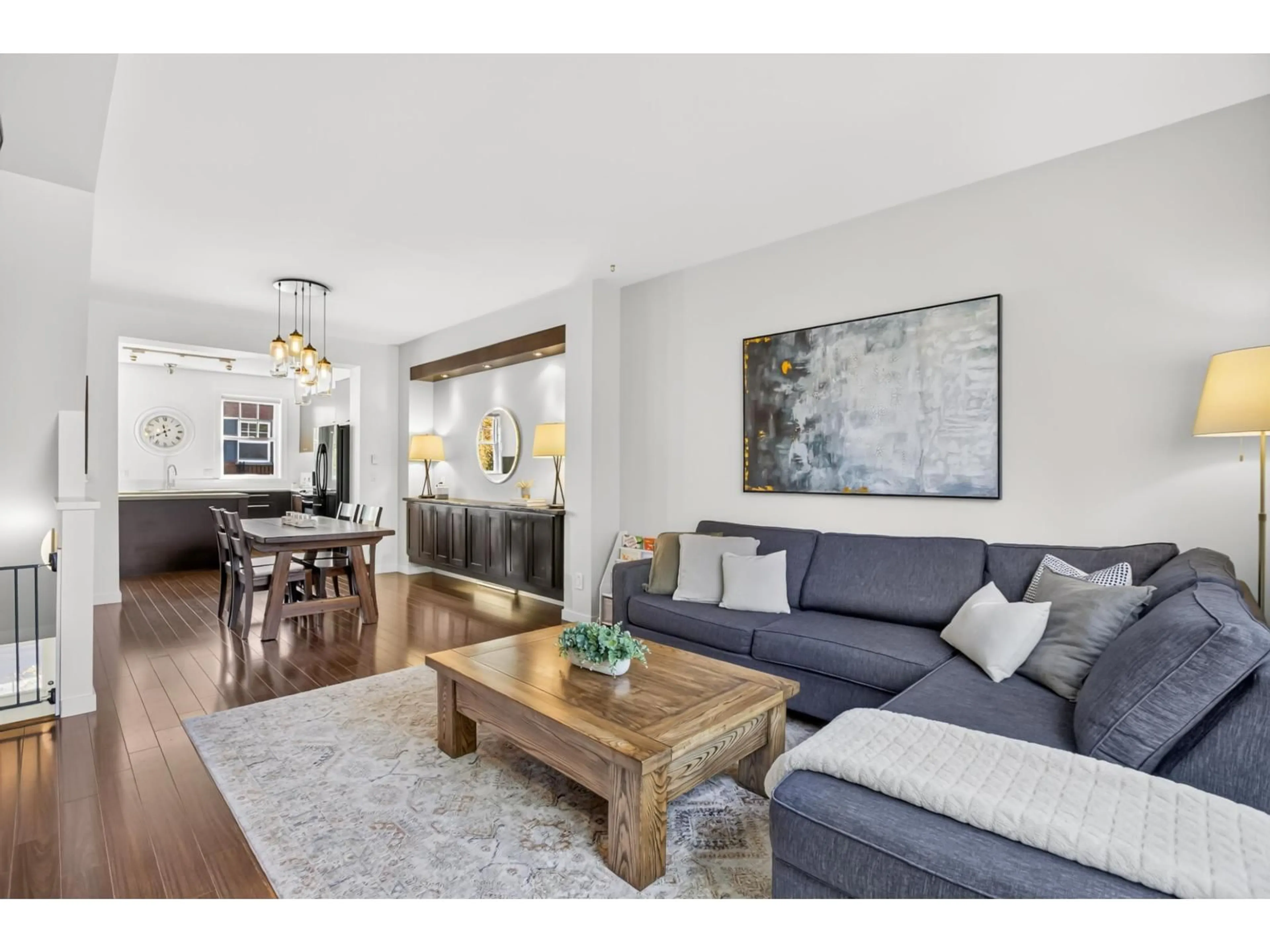 Living room with furniture, wood/laminate floor for 82 - 18983 72A AVENUE, Surrey British Columbia V4N1A5