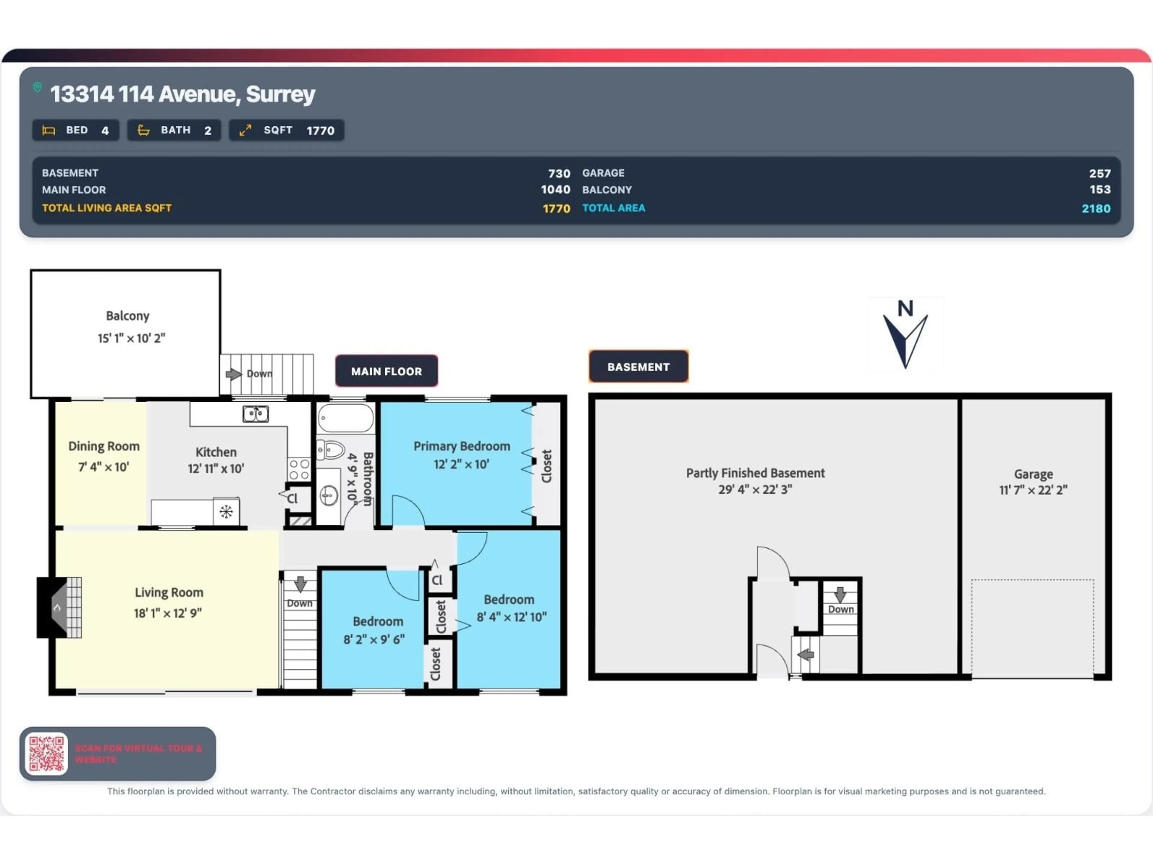 Floor plan for 13314 114 AVENUE, Surrey British Columbia V3R2L3