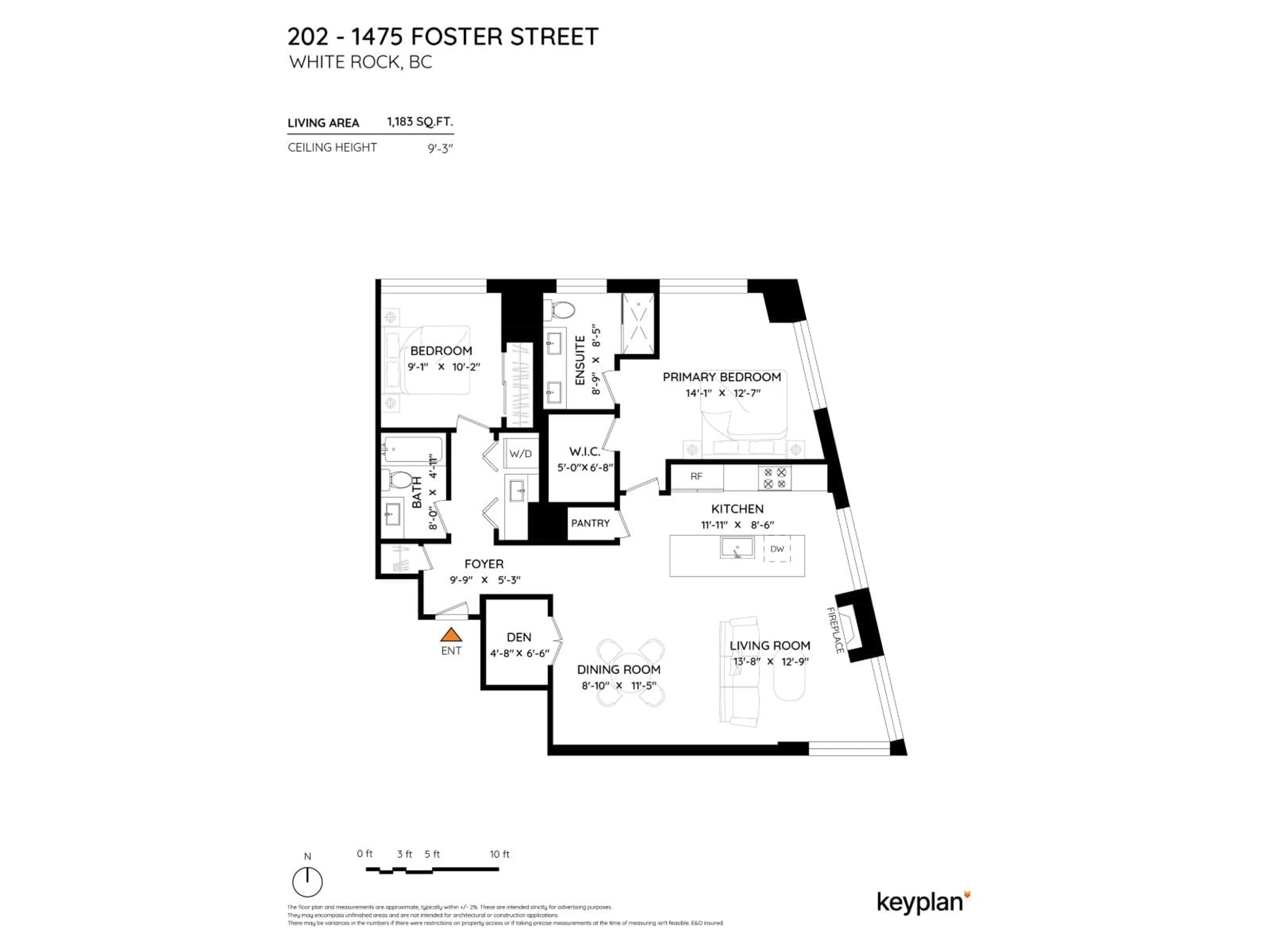 Floor plan for 202 - 1475 FOSTER STREET, Surrey British Columbia V4B0C9