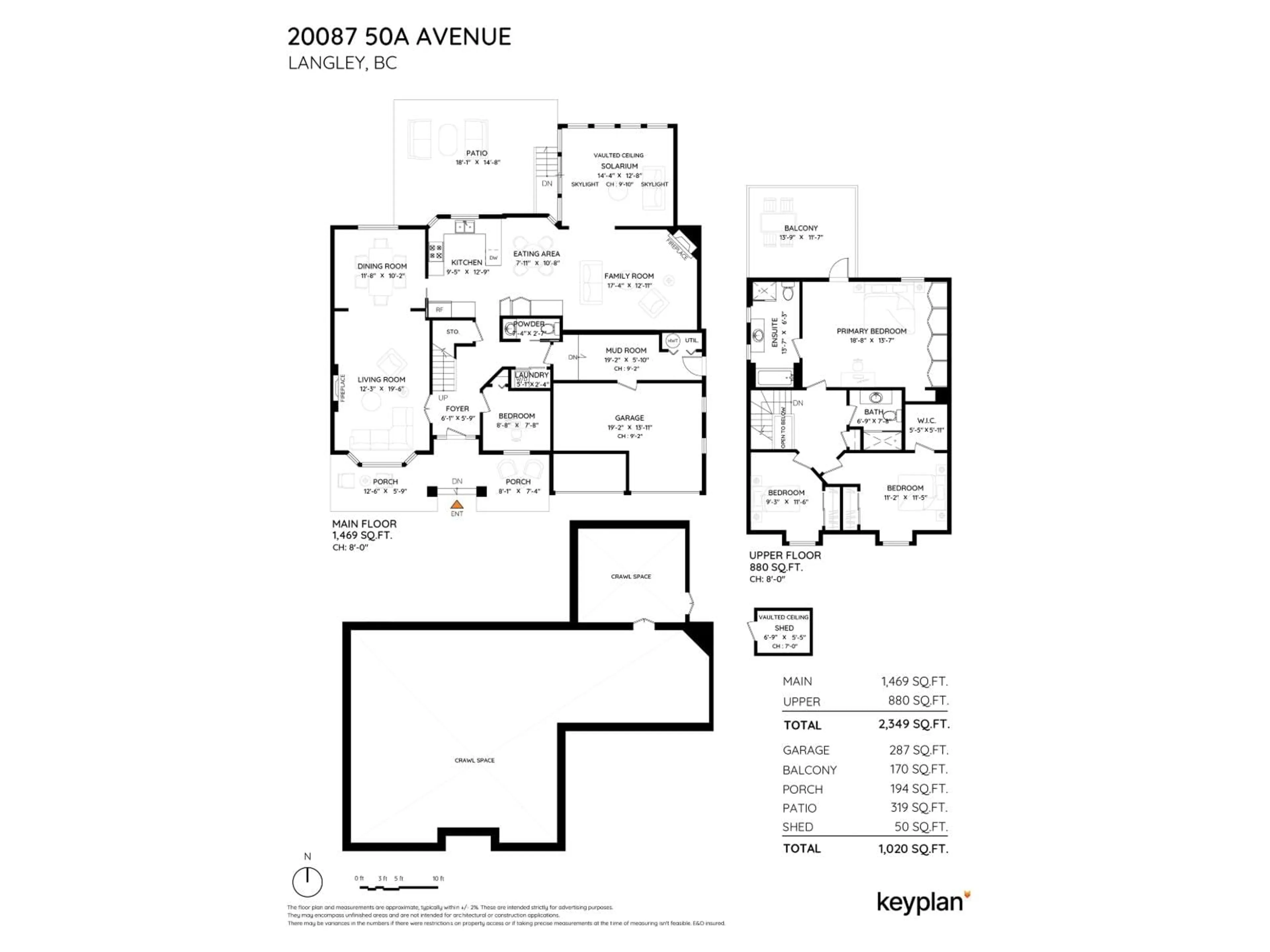 Floor plan for 20087 50A AVENUE, Langley British Columbia V3A7H8