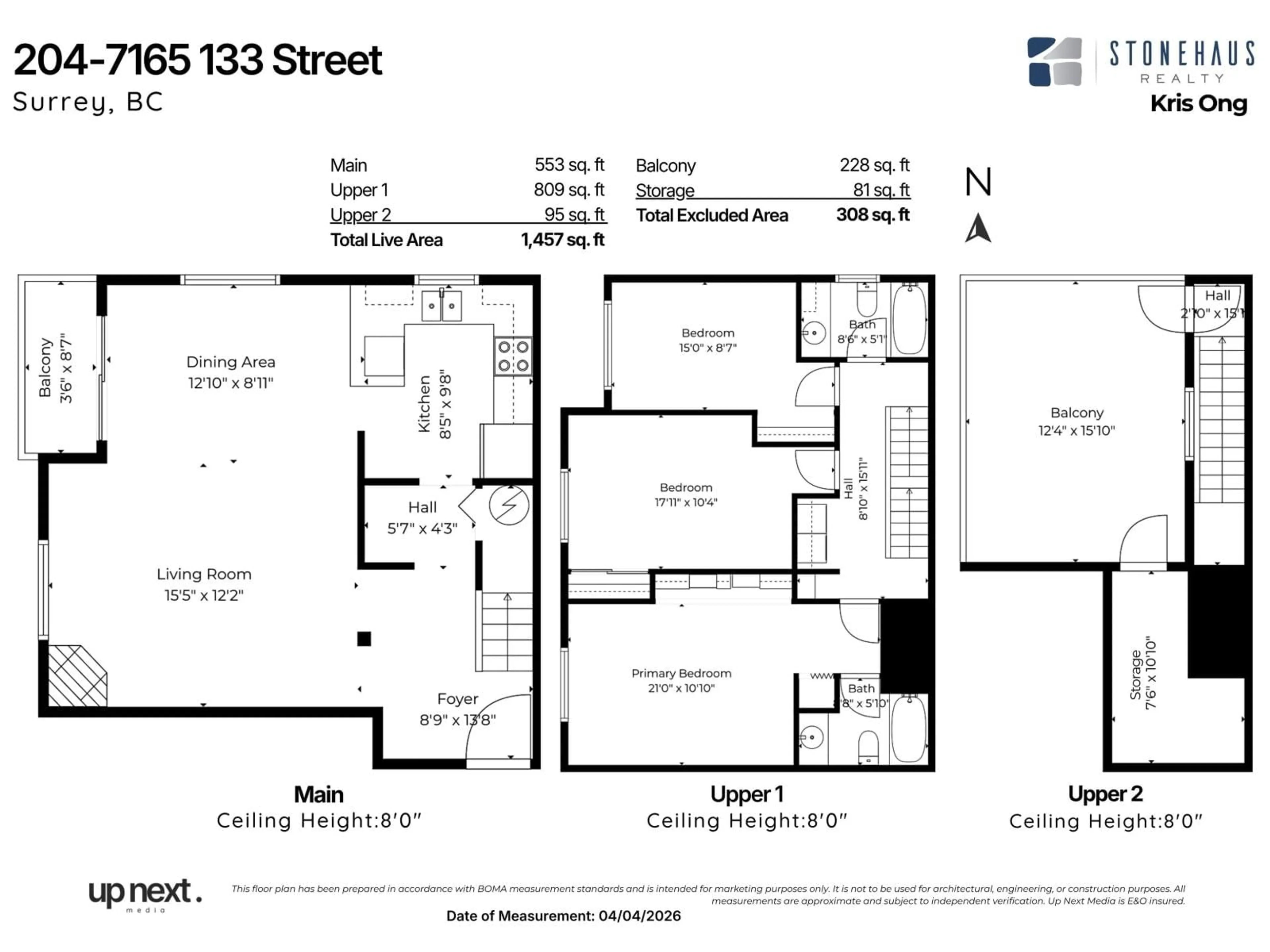 Floor plan for 204 - 7165 133 STREET, Surrey British Columbia V3W7Z6