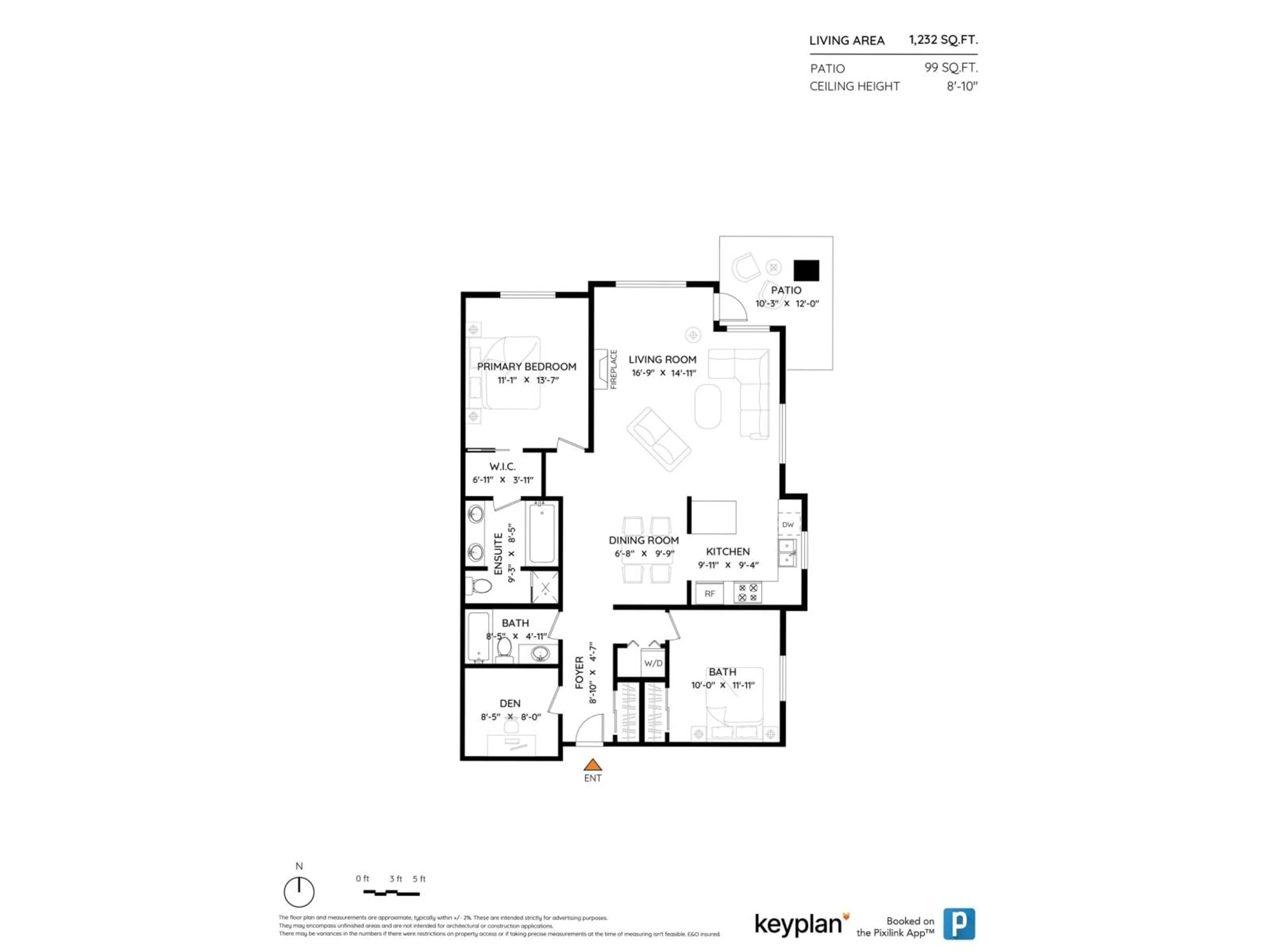 Floor plan for 201 - 20286 53A AVENUE, Langley British Columbia V3A0A8