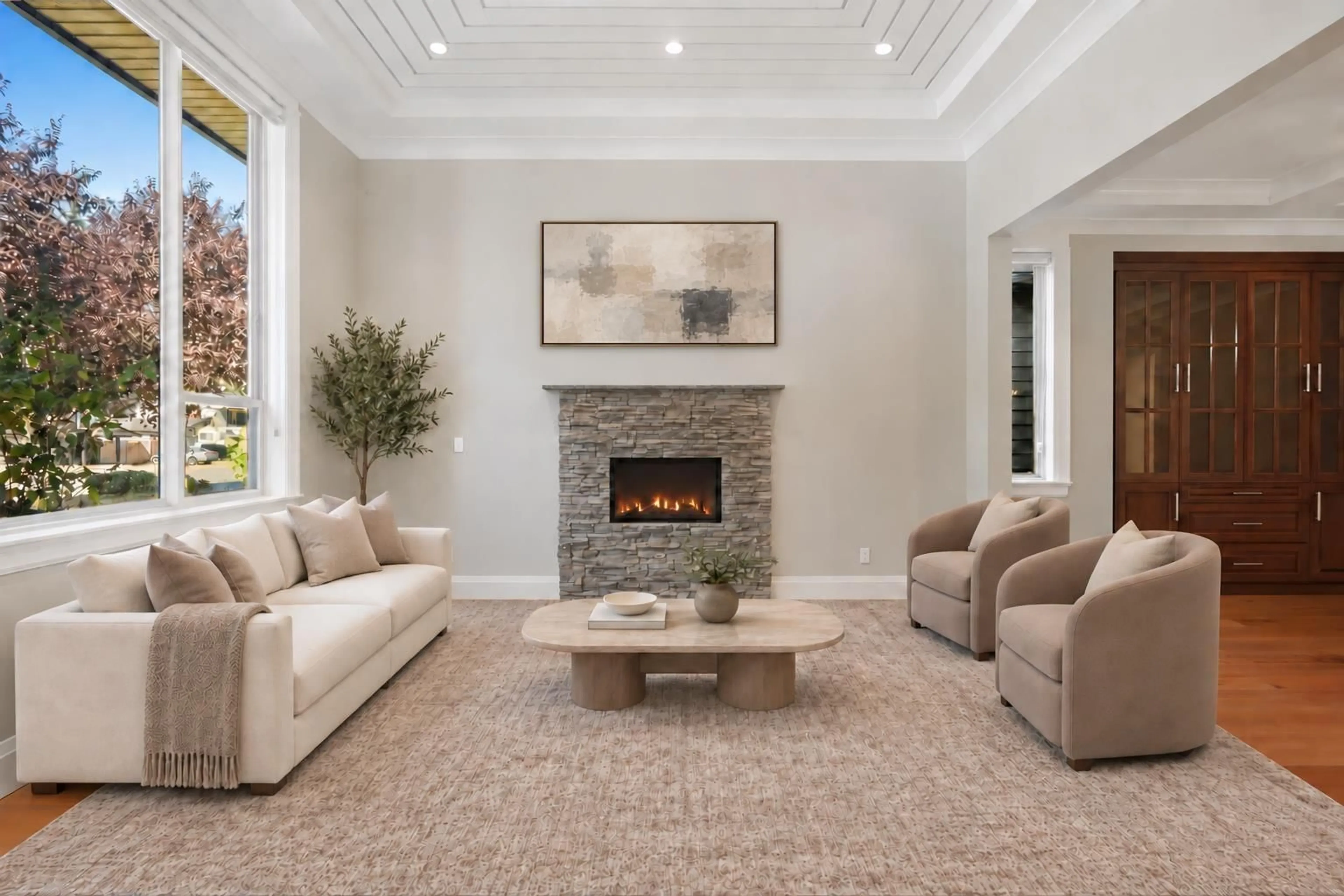 Living room with furniture, carpet floor for 3922 205A STREET, Langley British Columbia V3A2A3