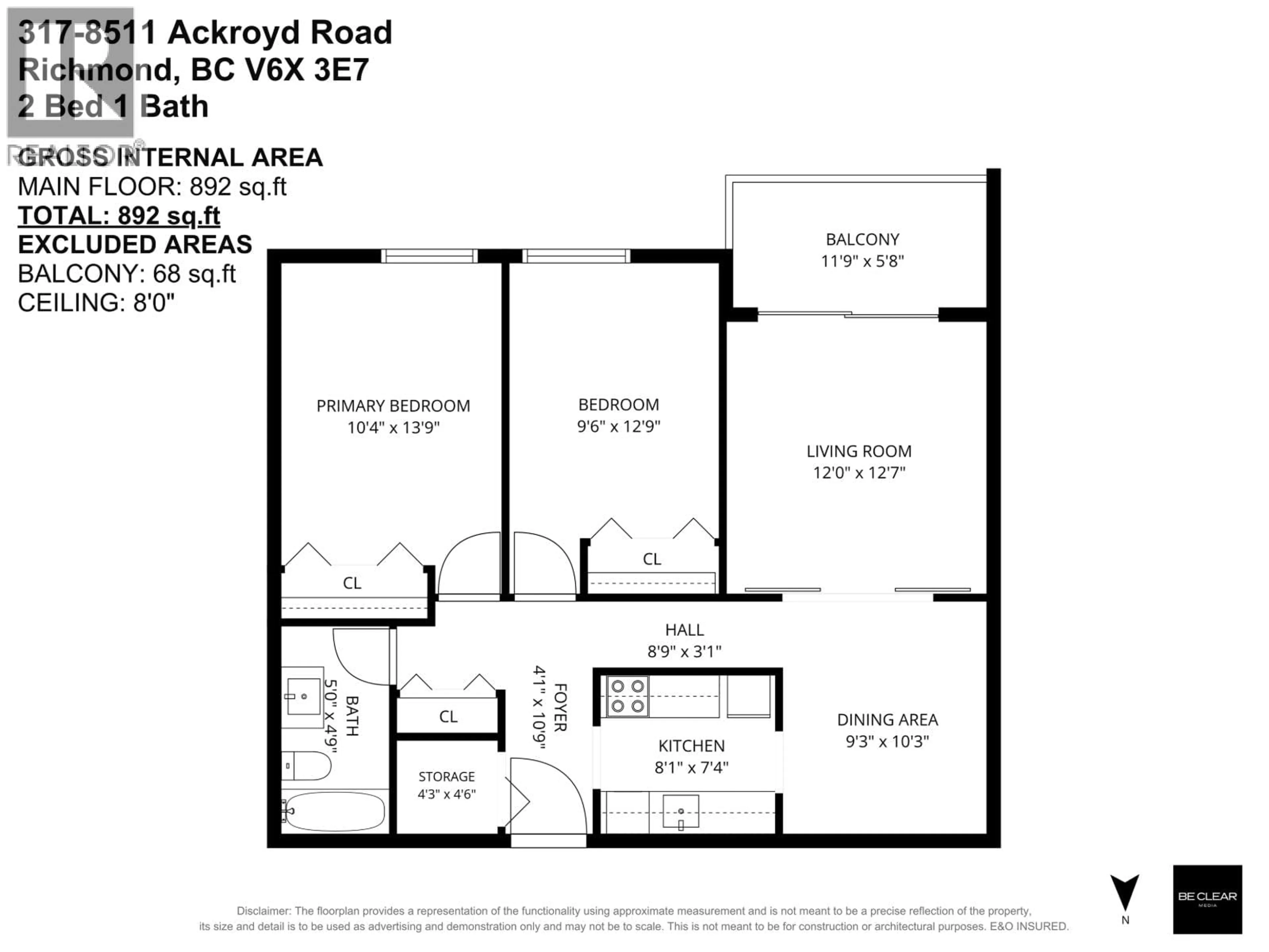 Floor plan for 317 - 8511 ACKROYD ROAD, Richmond British Columbia V6X3E7