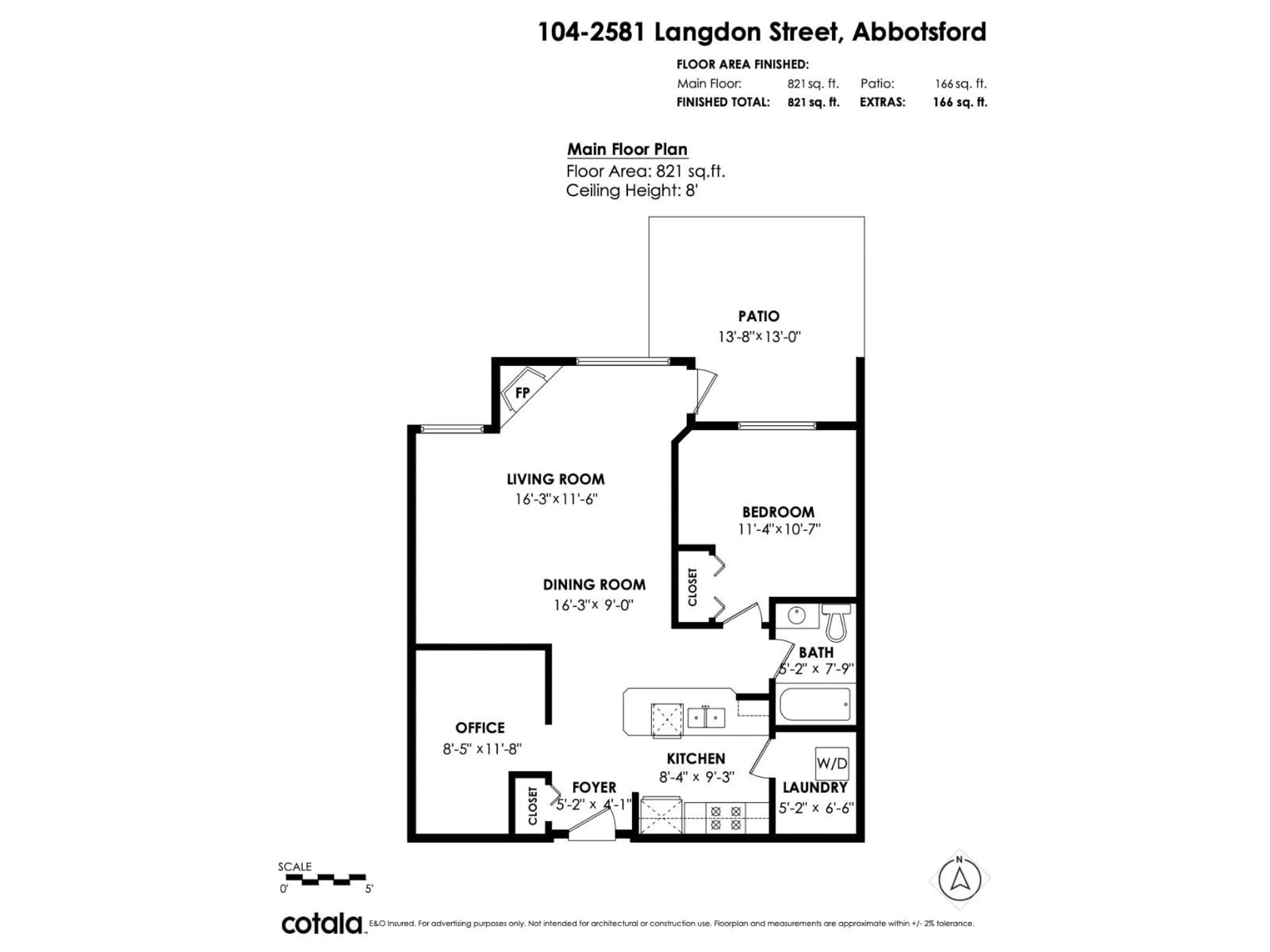 Floor plan for 104 - 2581 LANGDON STREET, Abbotsford British Columbia V2T7A3