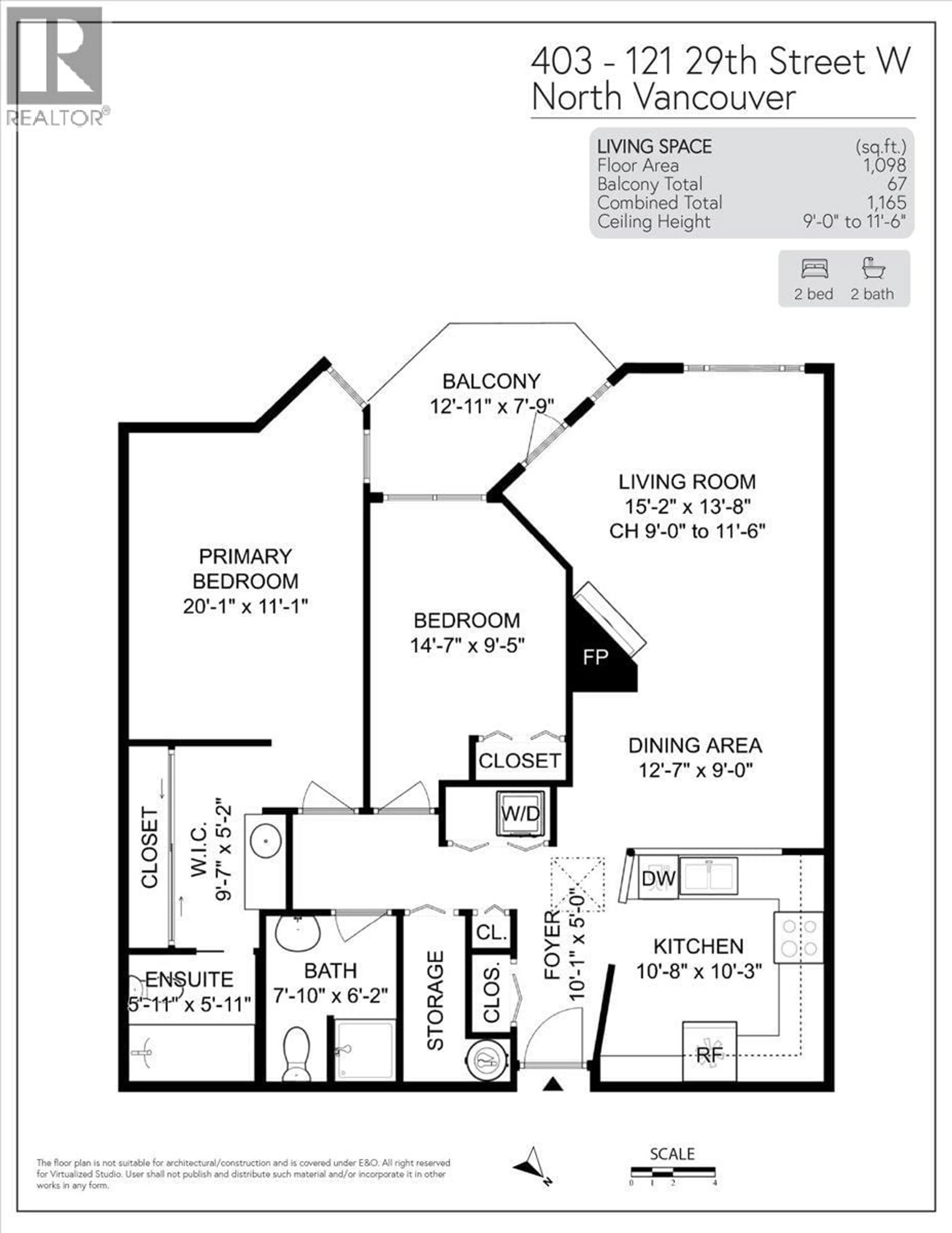 Floor plan for 403 - 121 29TH STREET, North Vancouver British Columbia V7N4L6