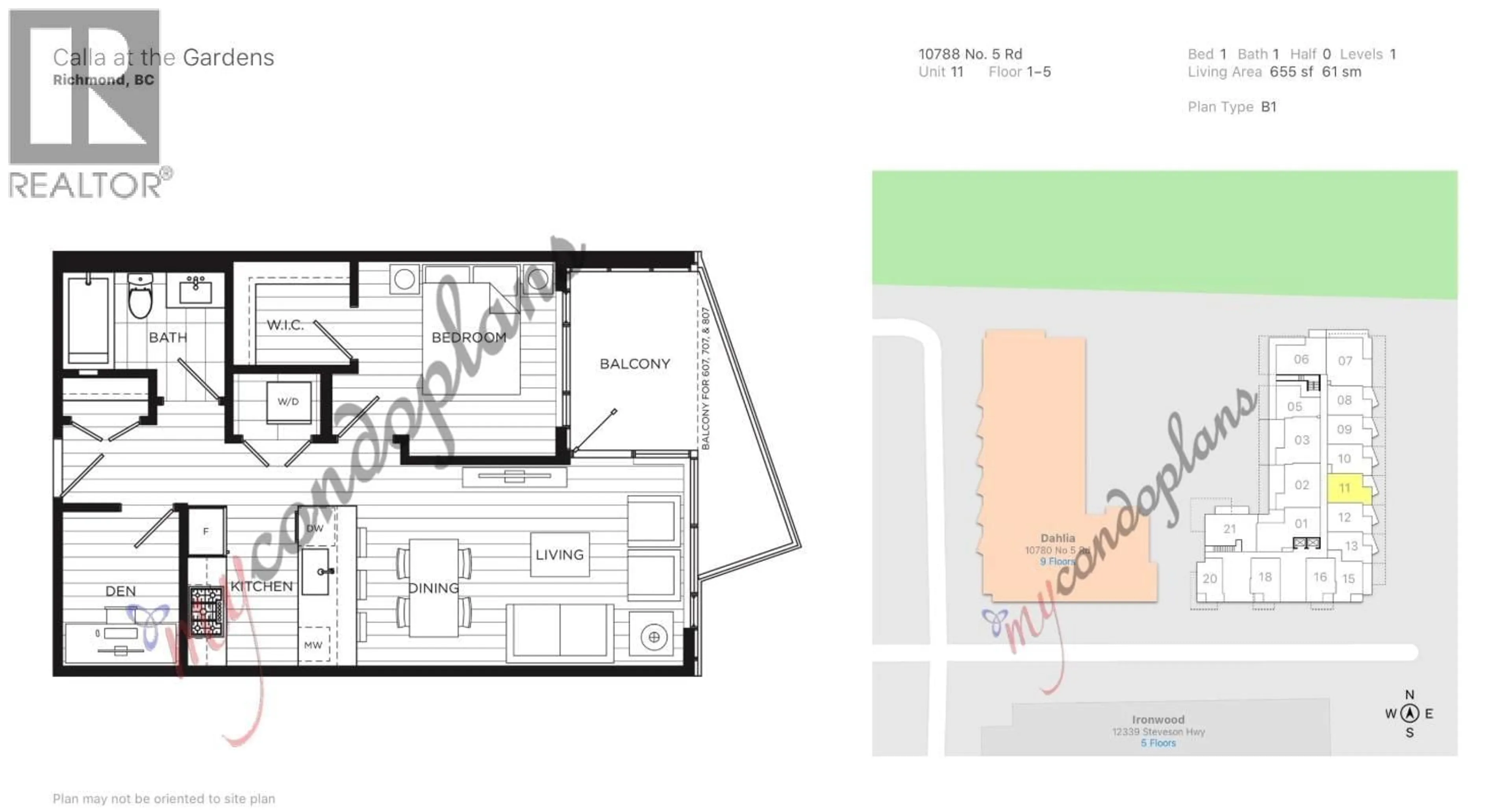 Floor plan for 311 - 10788 NO. 5 ROAD, Richmond British Columbia V6W0B7