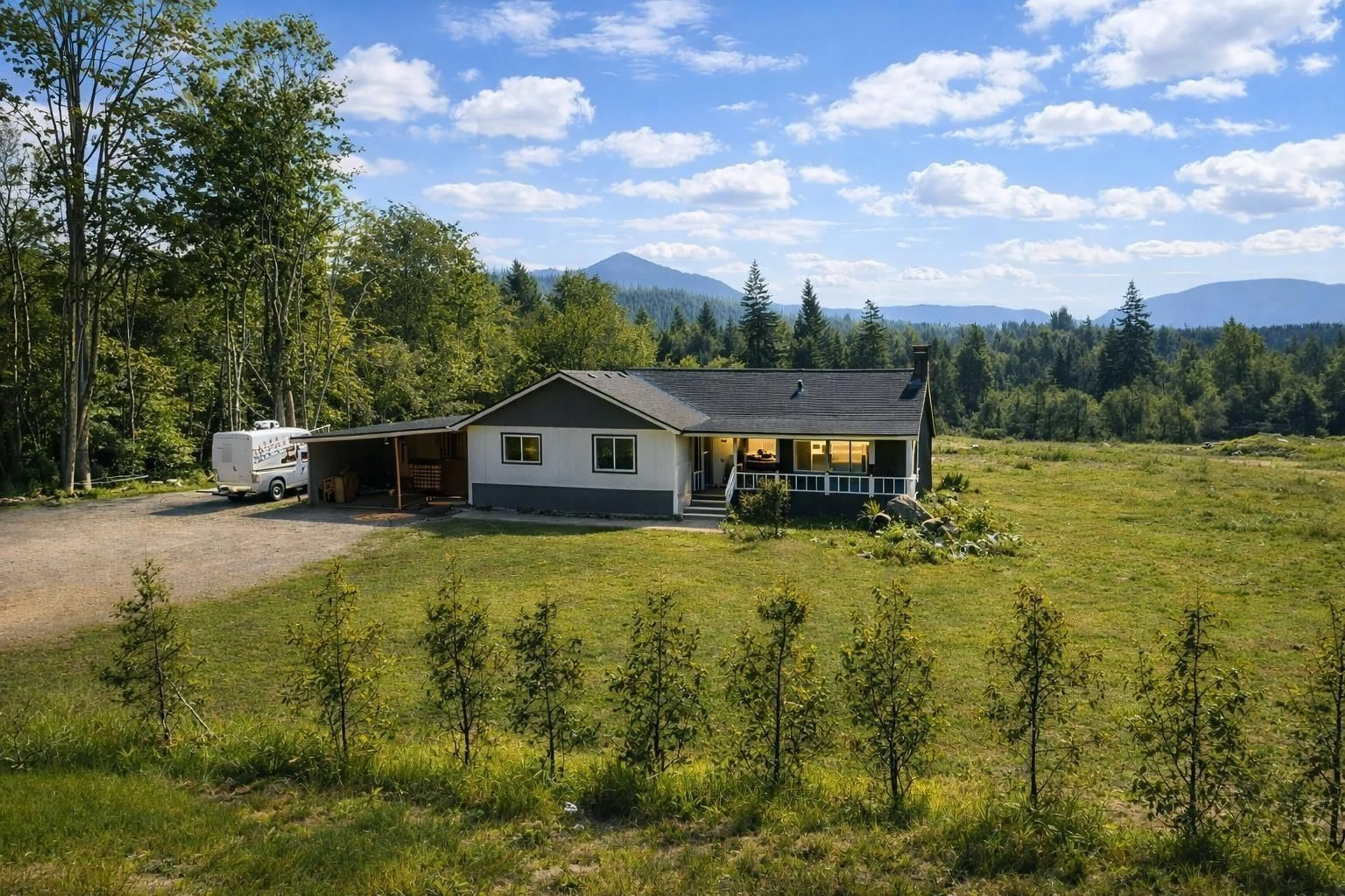 A pic from outside/outdoor area/front of a property/back of a property/a pic from drone, mountain view for 9386 CLAY STREET, Mission British Columbia V4S1G2