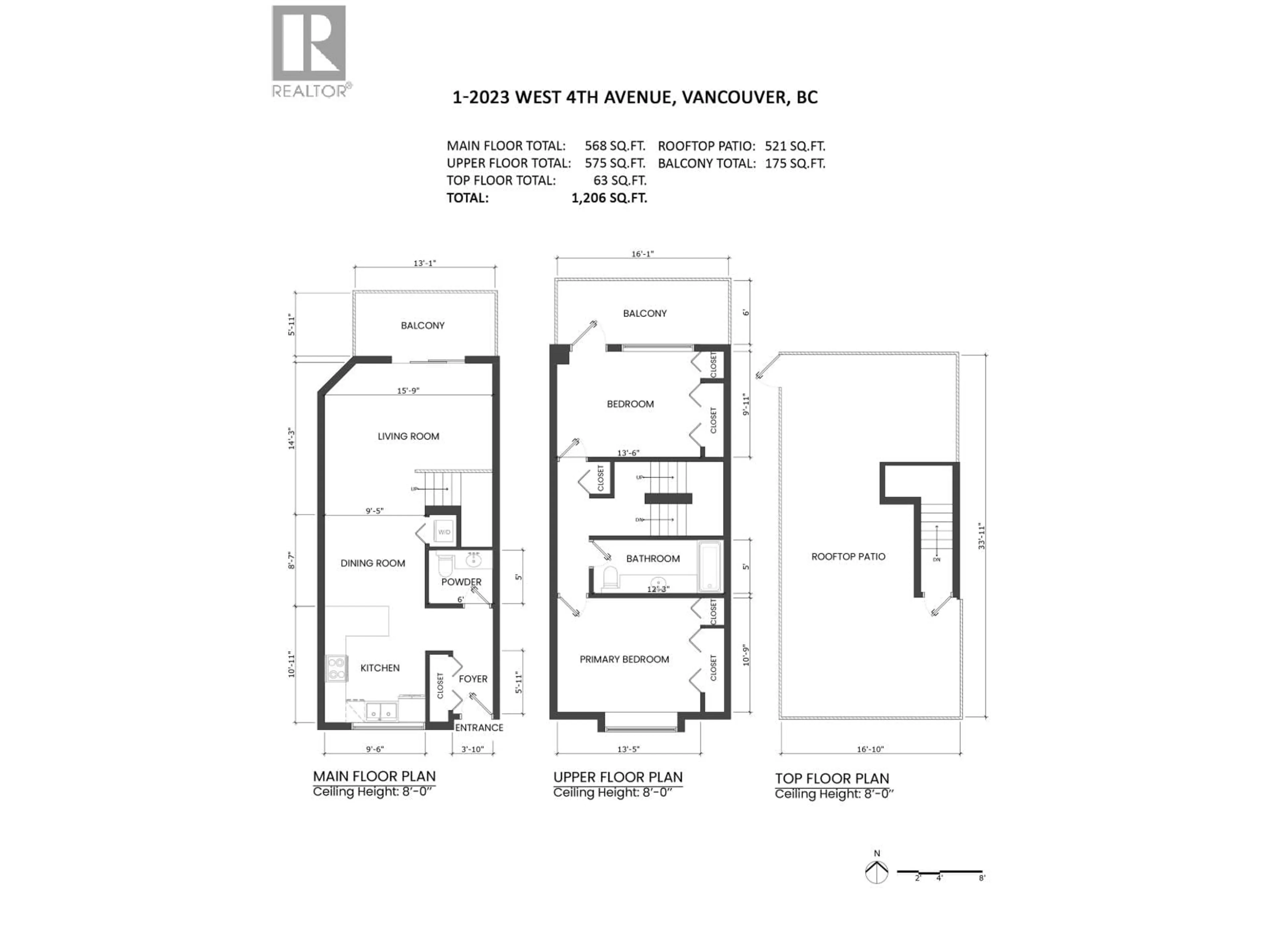 Floor plan for 1 - 2023 WEST 4TH AVENUE, Vancouver British Columbia V6J1N3