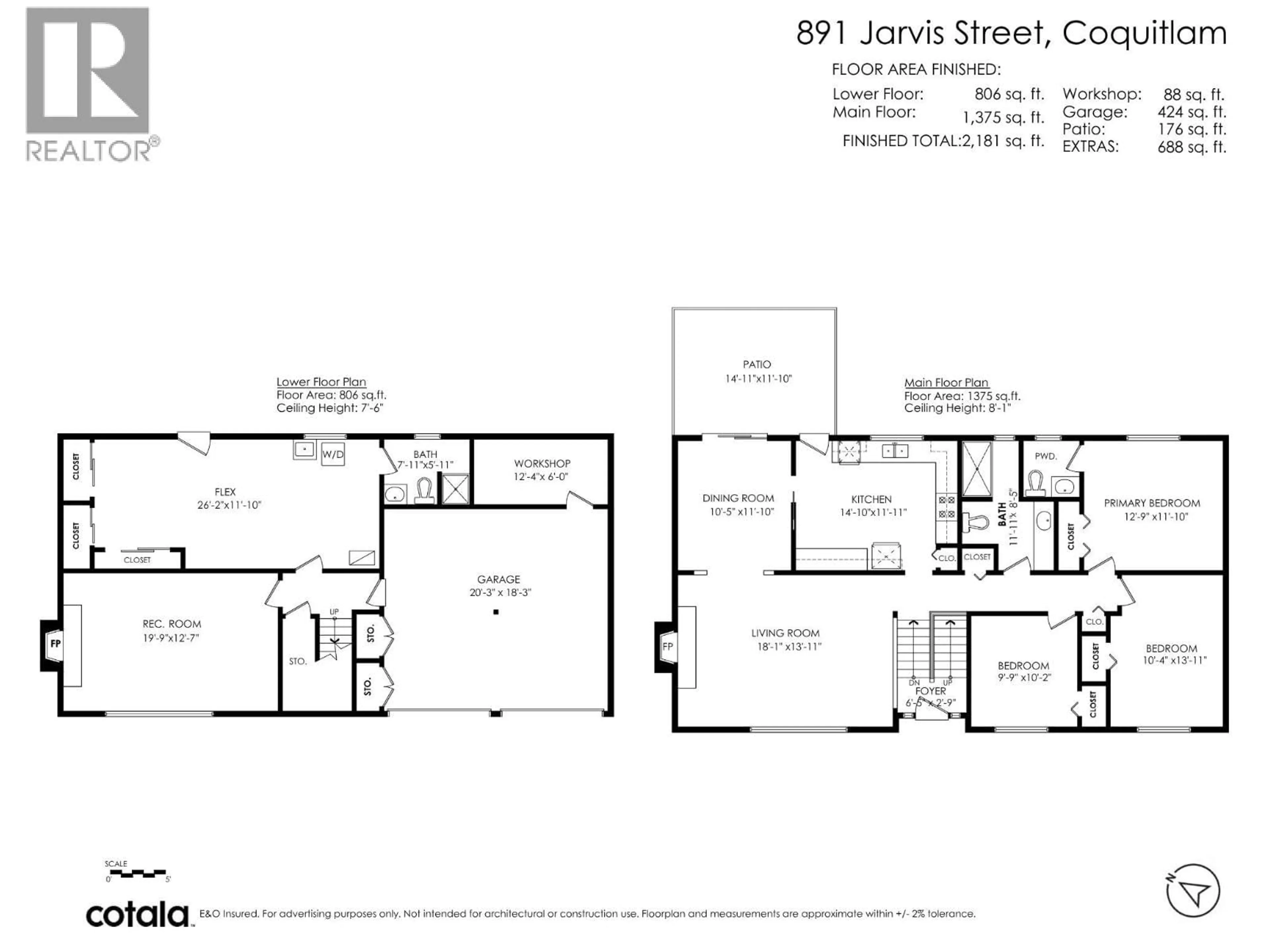 Floor plan for 891 JARVIS STREET, Coquitlam British Columbia V3J4Z8