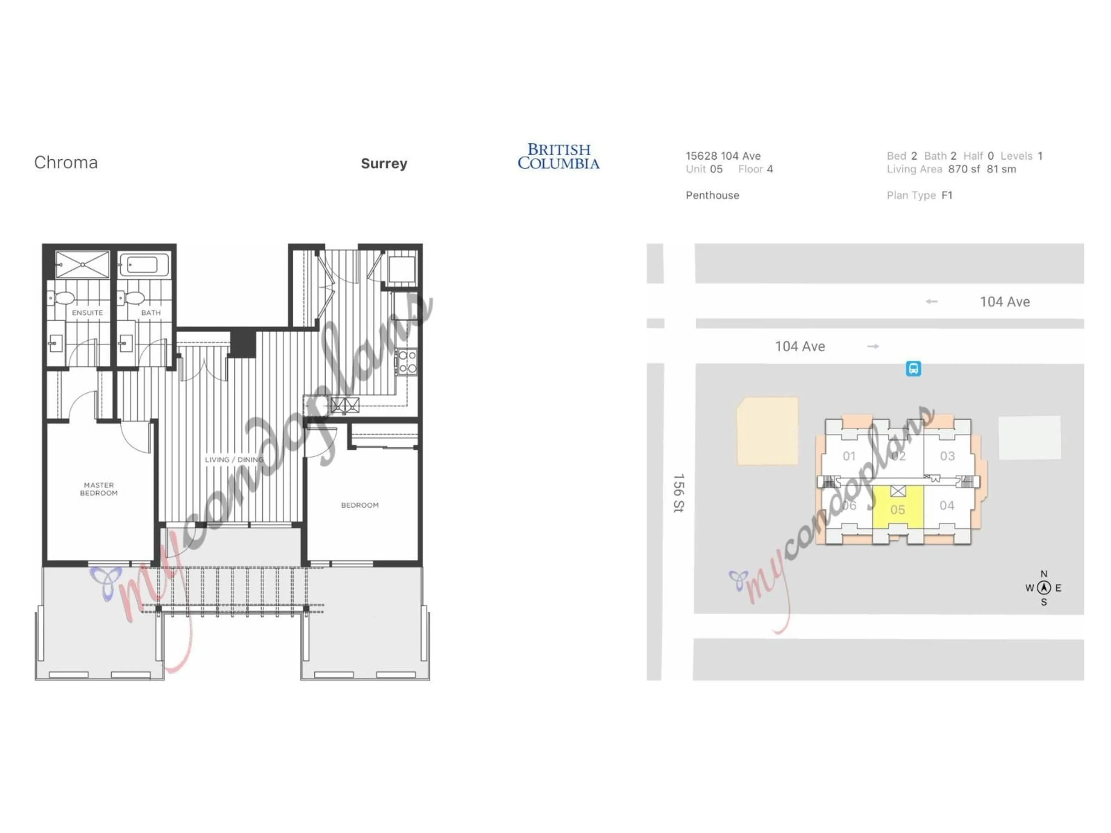 Floor plan for 405 - 15628 104 AVENUE, Surrey British Columbia V4N2J3