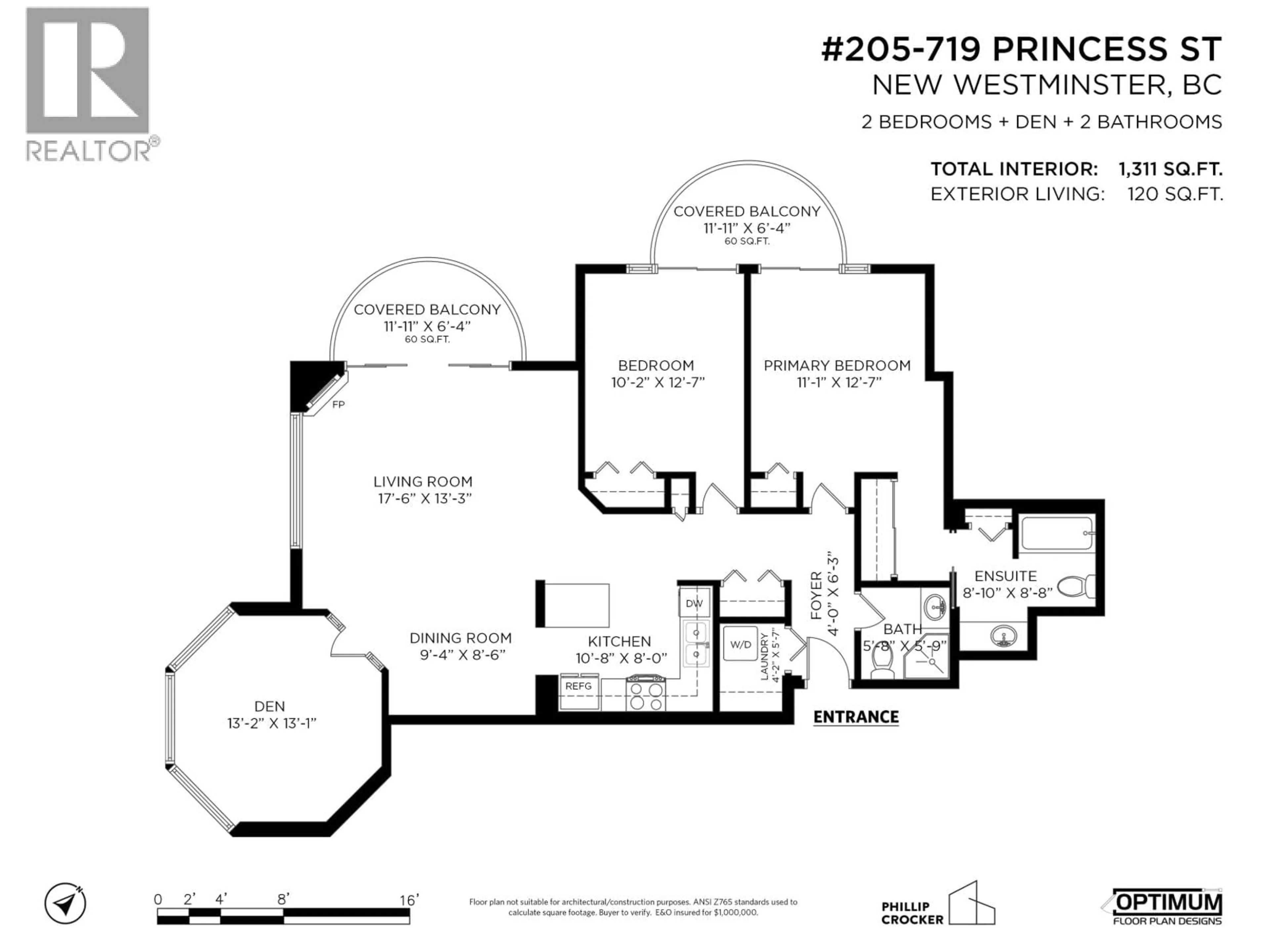 Floor plan for 205 - 719 PRINCESS STREET, New Westminster British Columbia V3M6T9