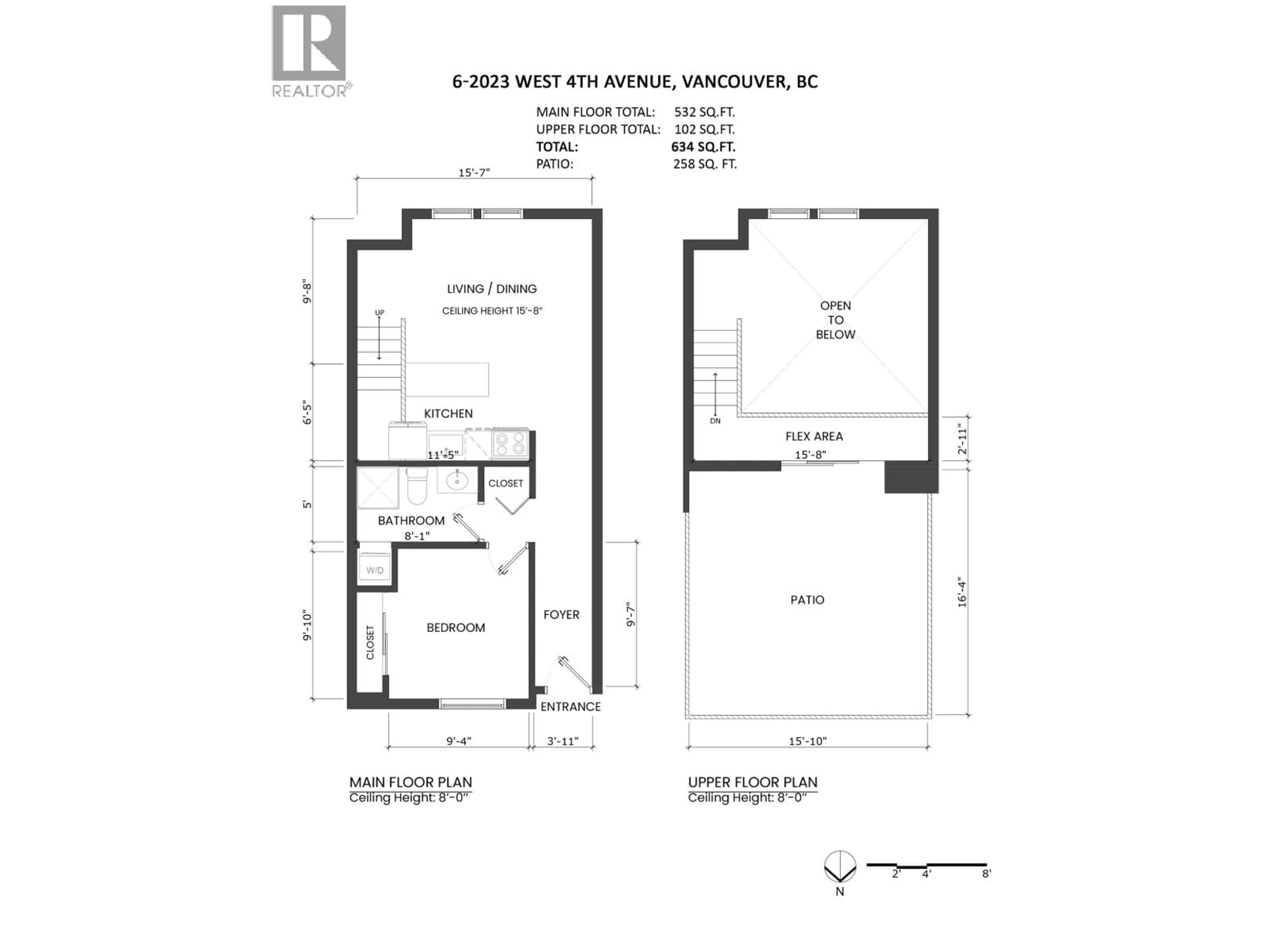 Floor plan for 6 - 2023 WEST 4TH AVENUE, Vancouver British Columbia V6J1N3