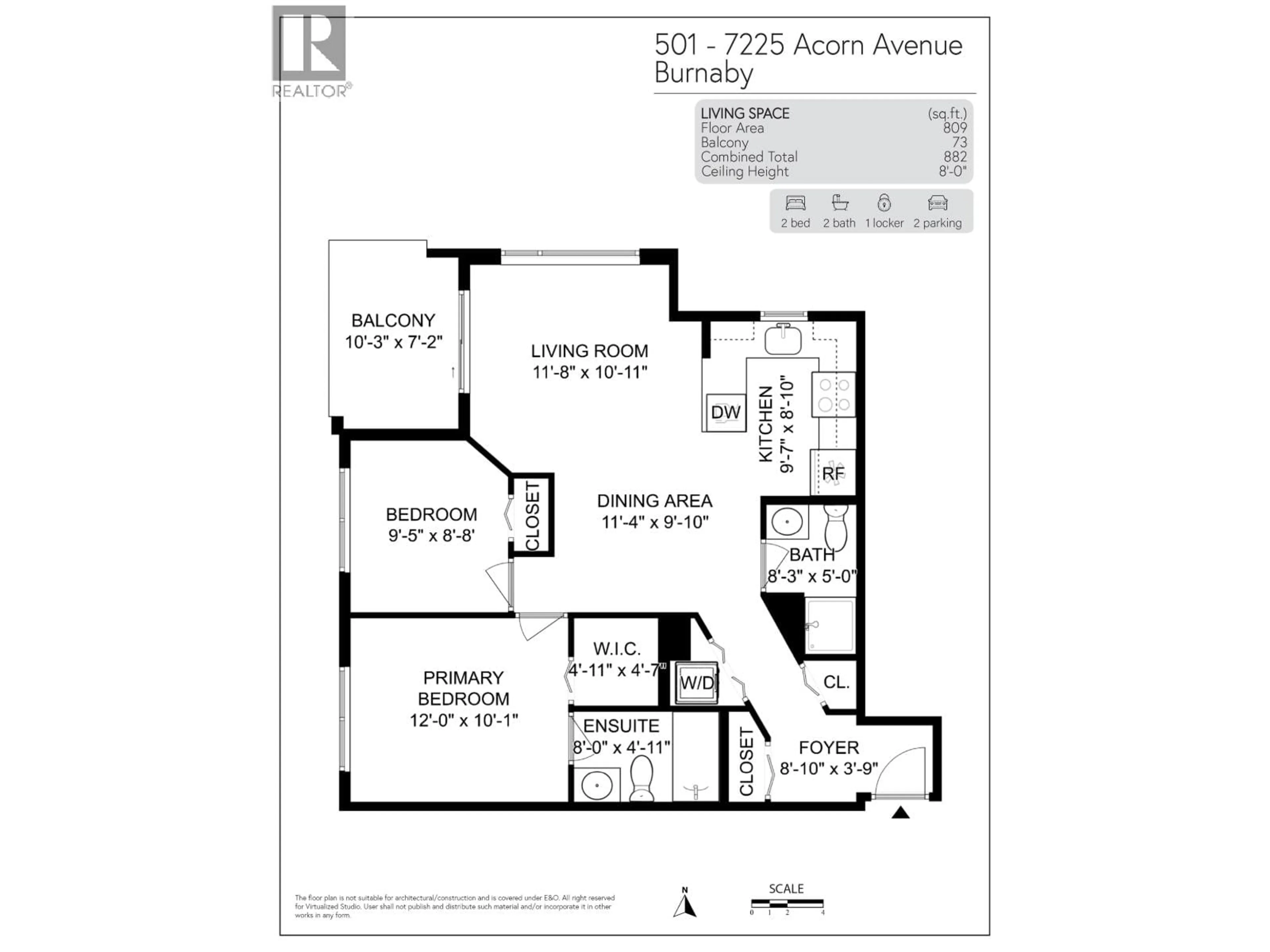 Floor plan for 501 - 7225 ACORN AVENUE, Burnaby British Columbia V5E0A9