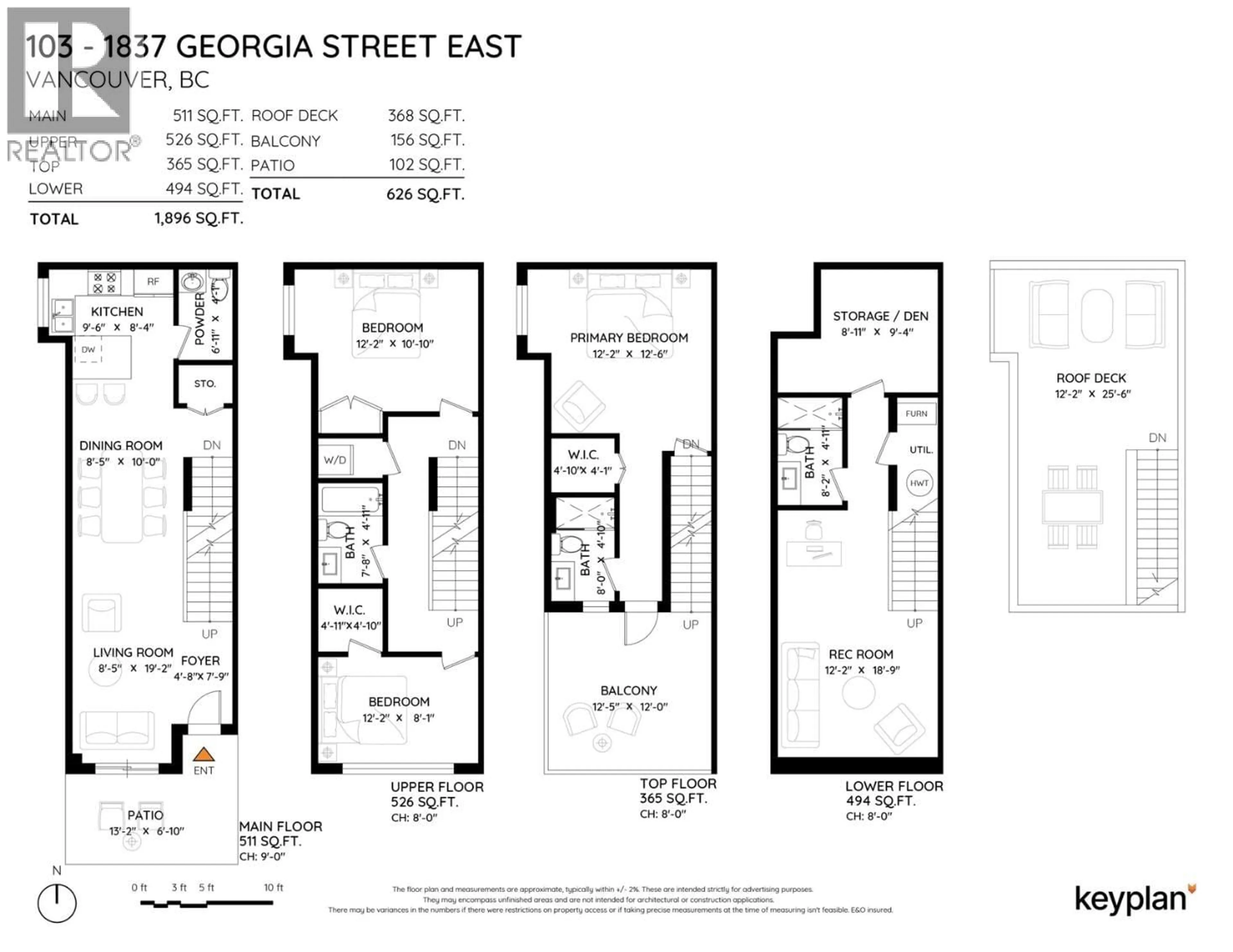 Floor plan for 103 - 1837 GEORGIA STREET, Vancouver British Columbia V5L2B5