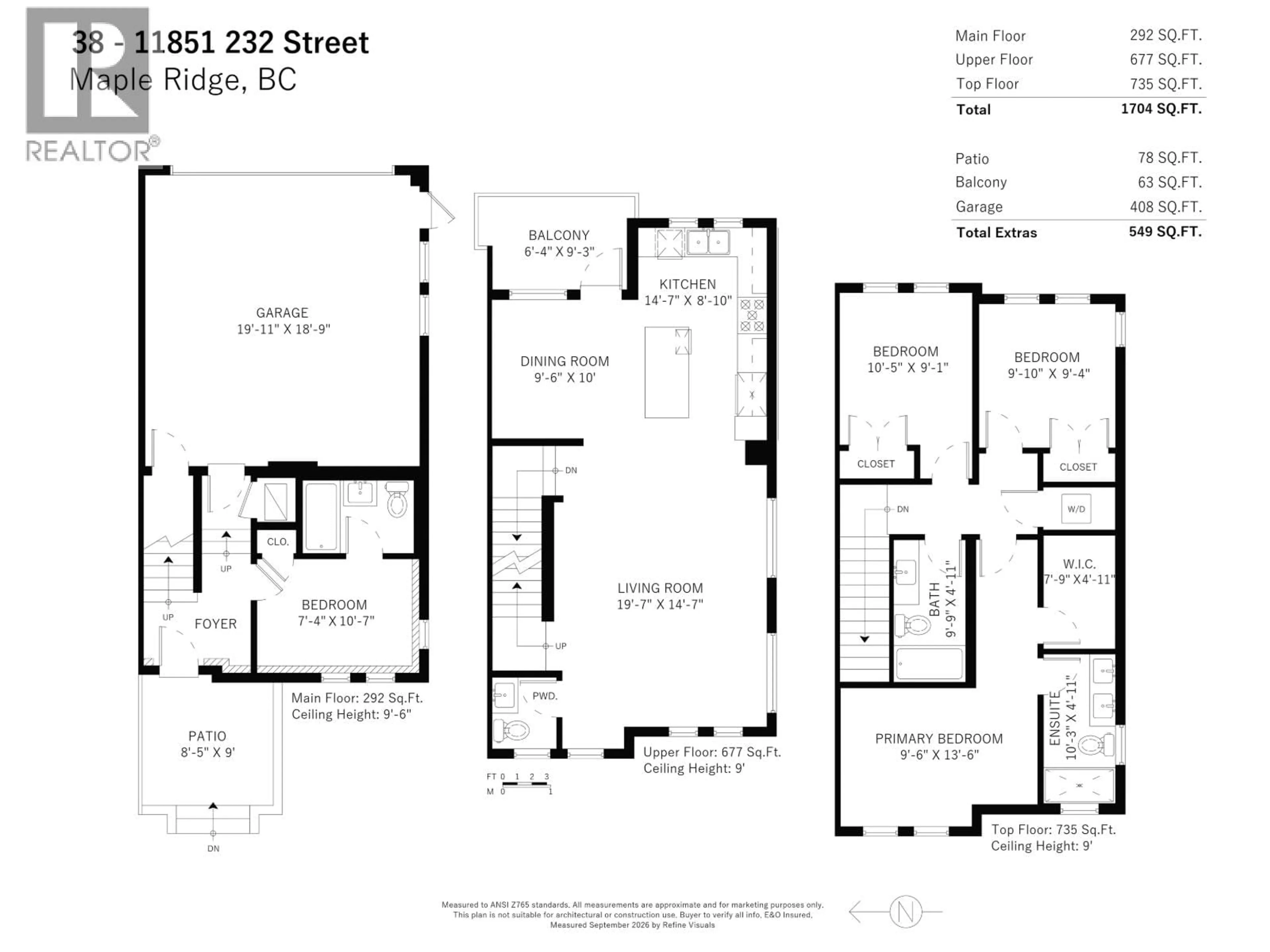 Floor plan for 38 - 11851 232 STREET, Maple Ridge British Columbia V2X6S8