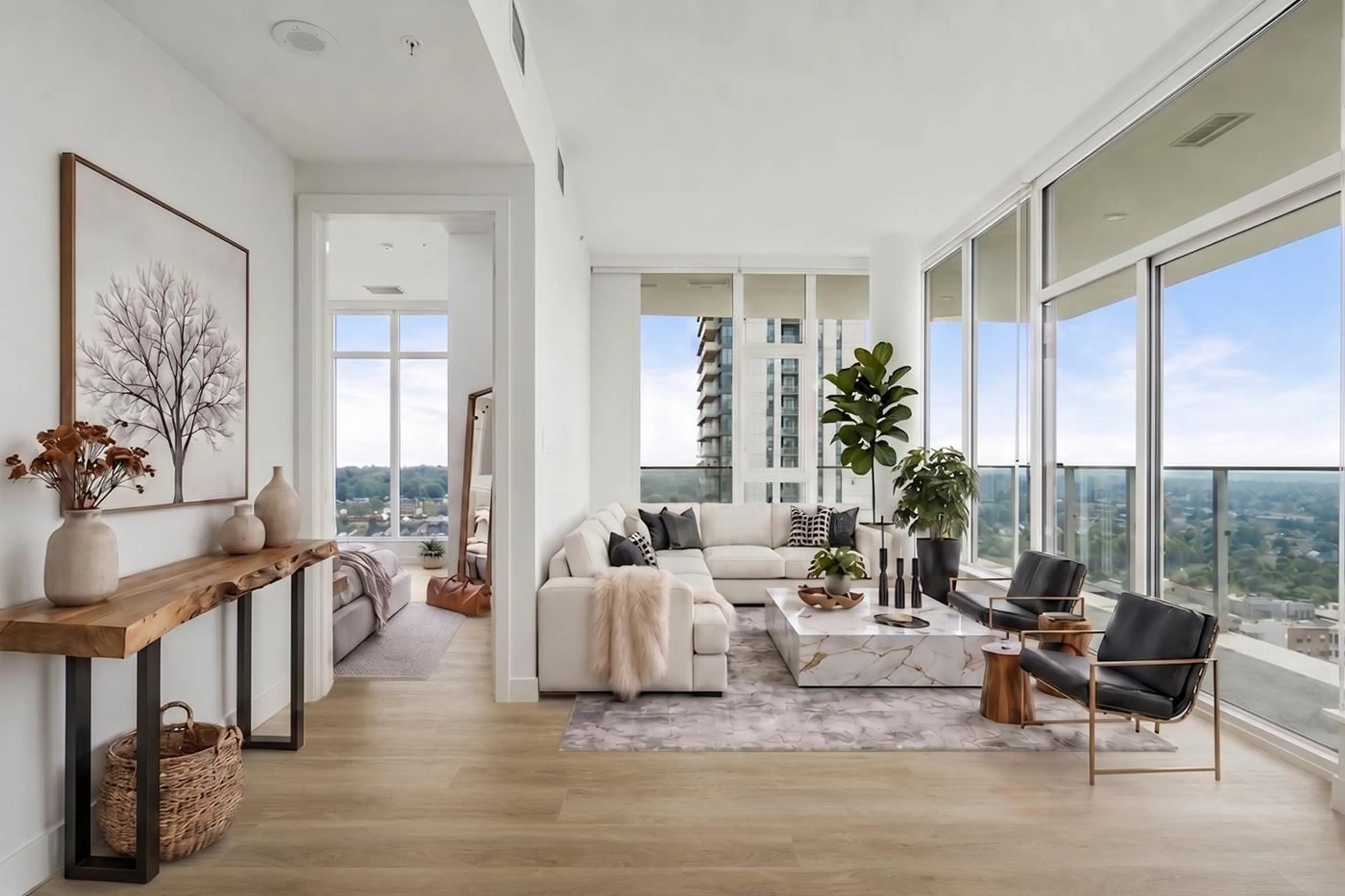 Living room with furniture, unknown for 2807 - 9675 KING GEORGE BOULEVARD, Surrey British Columbia V3T0T7
