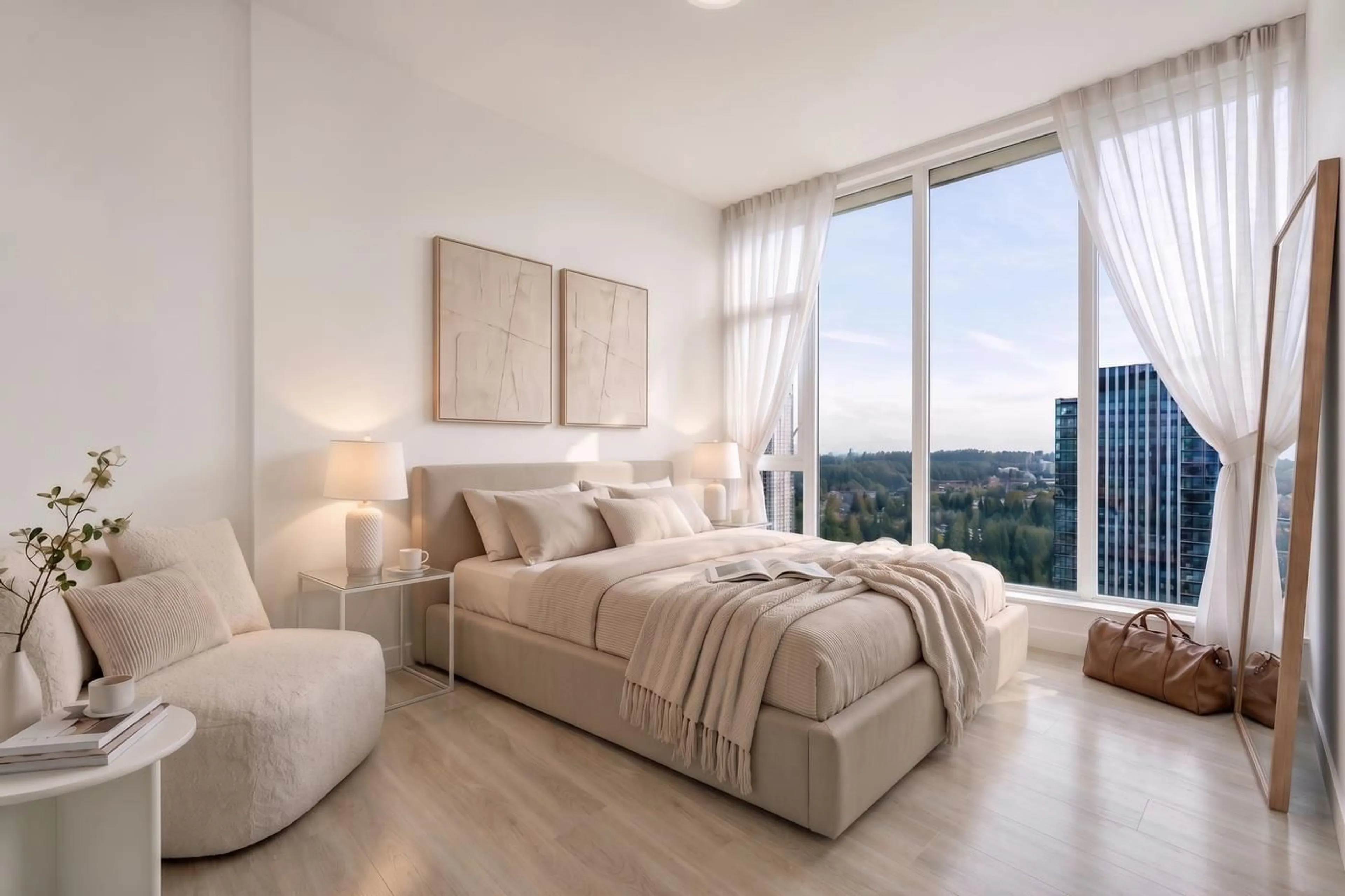 Bedroom with bed, unknown for 2807 - 9675 KING GEORGE BOULEVARD, Surrey British Columbia V3T0T7