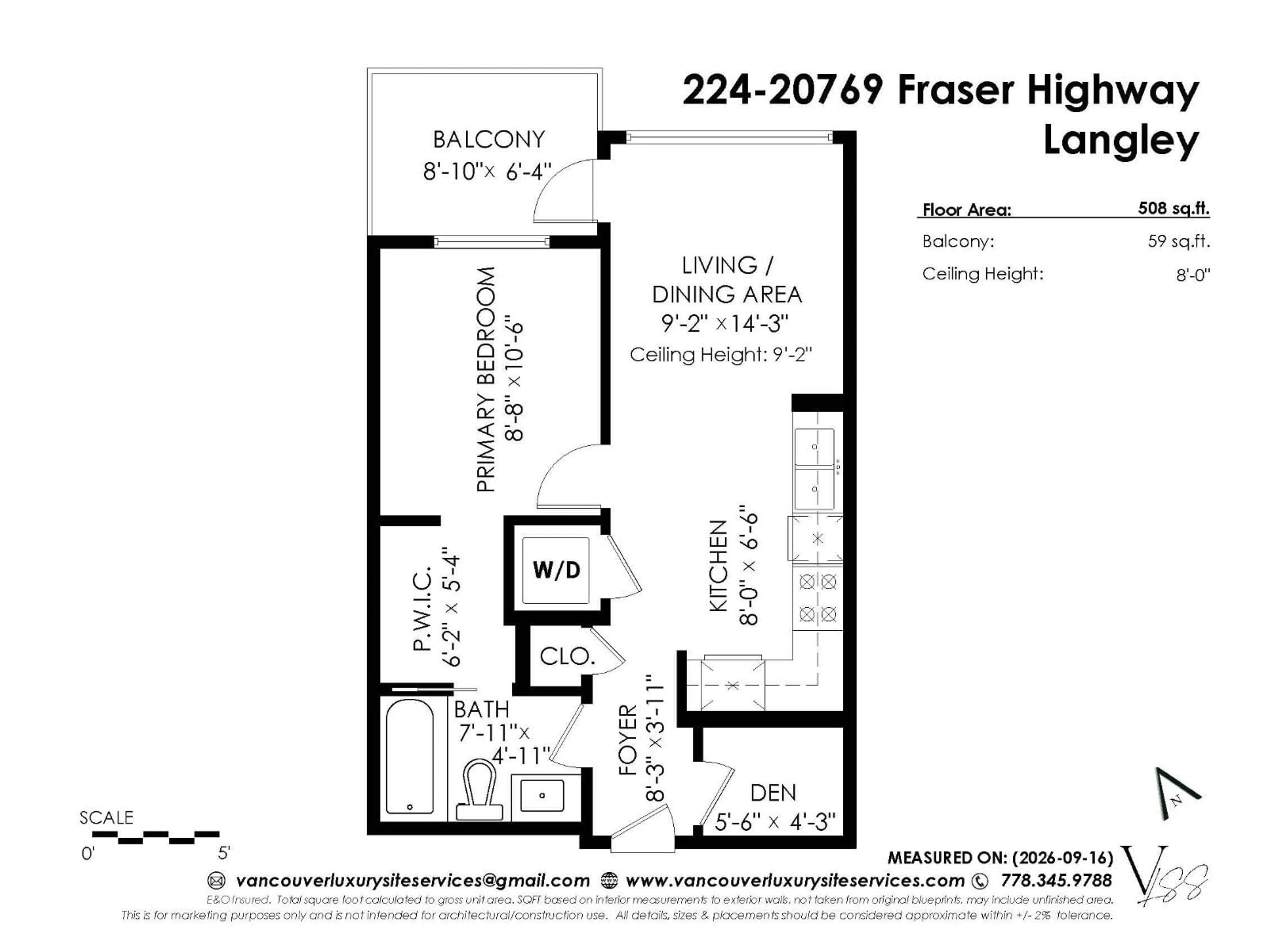 Floor plan for 224 - 20769 FRASER HIGHWAY, Langley British Columbia V3A0S4
