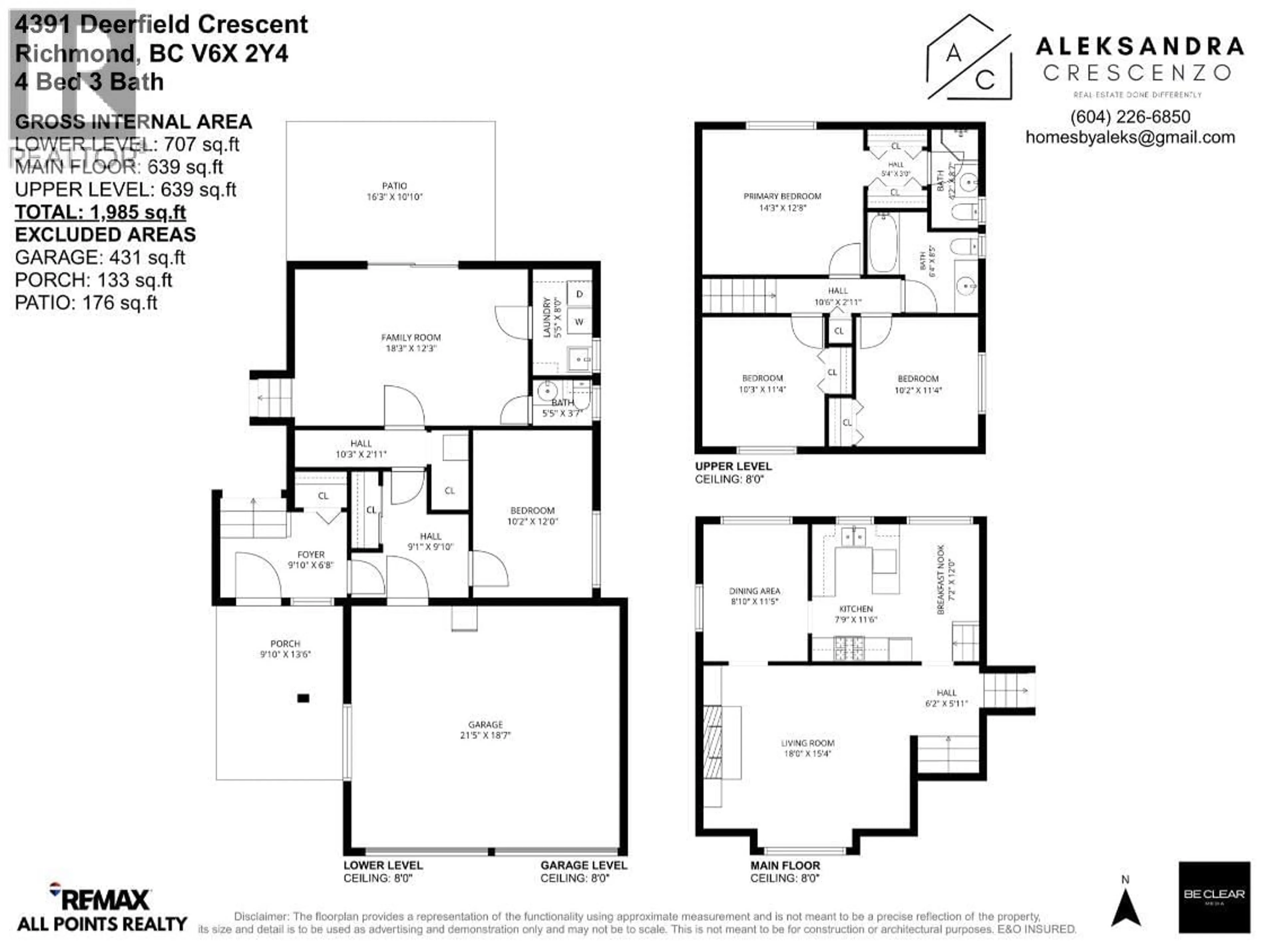 Floor plan for 4391 DEERFIELD CRESCENT, Richmond British Columbia V6X2Y4