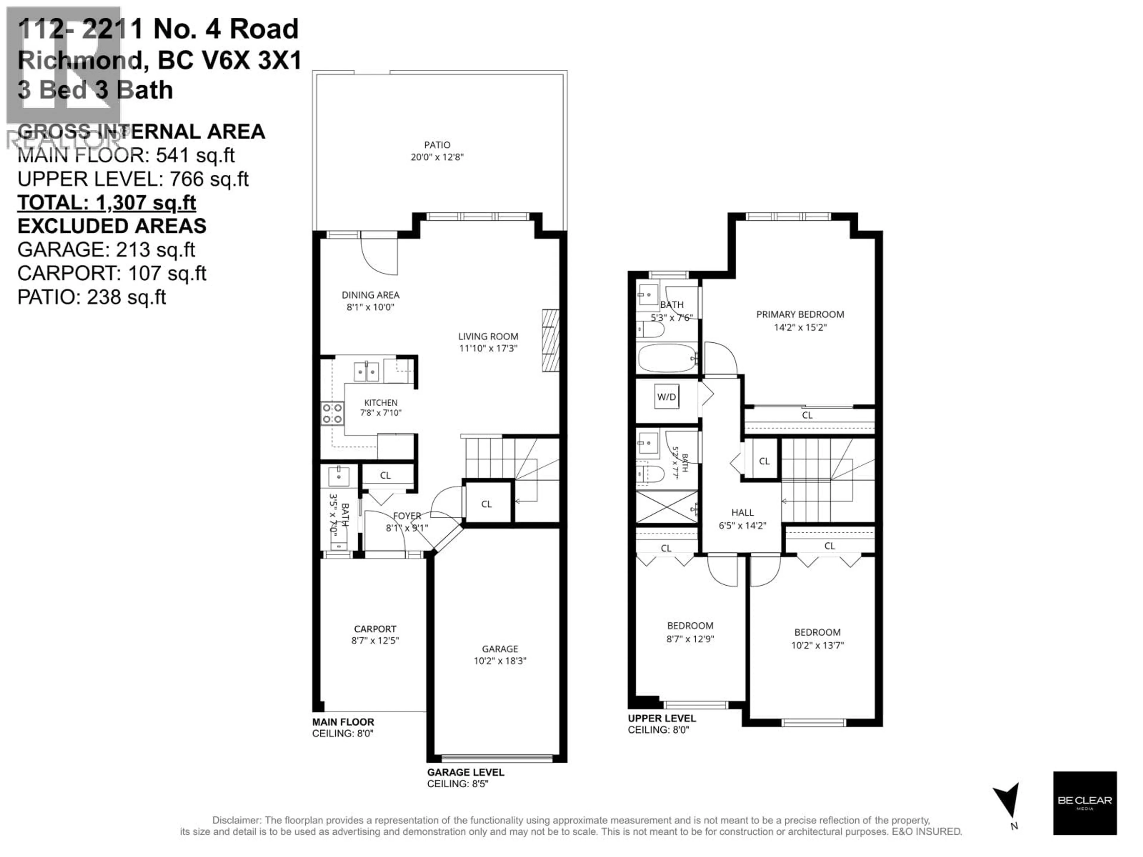Floor plan for 112 - 2211 NO. 4 ROAD, Richmond British Columbia V6X3X1