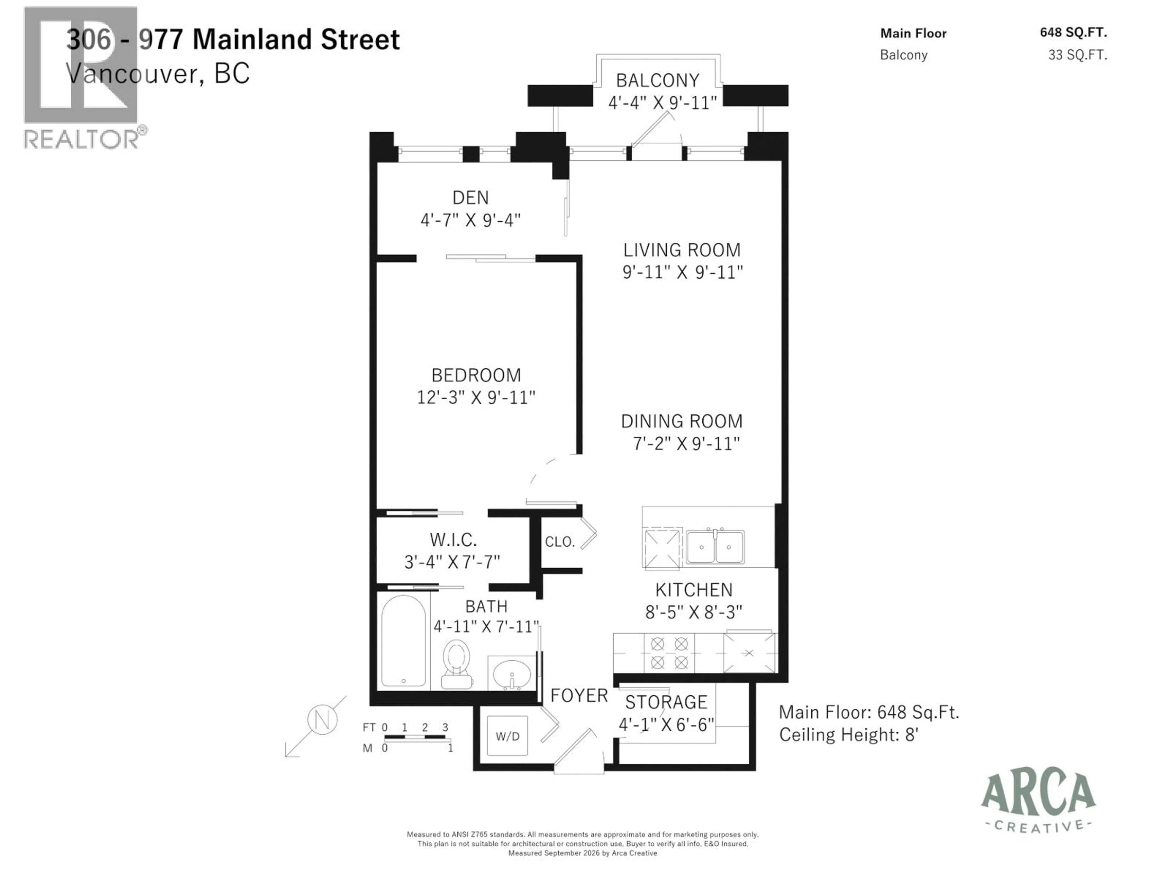 Floor plan for 306 - 977 MAINLAND STREET, Vancouver British Columbia V6B1T2