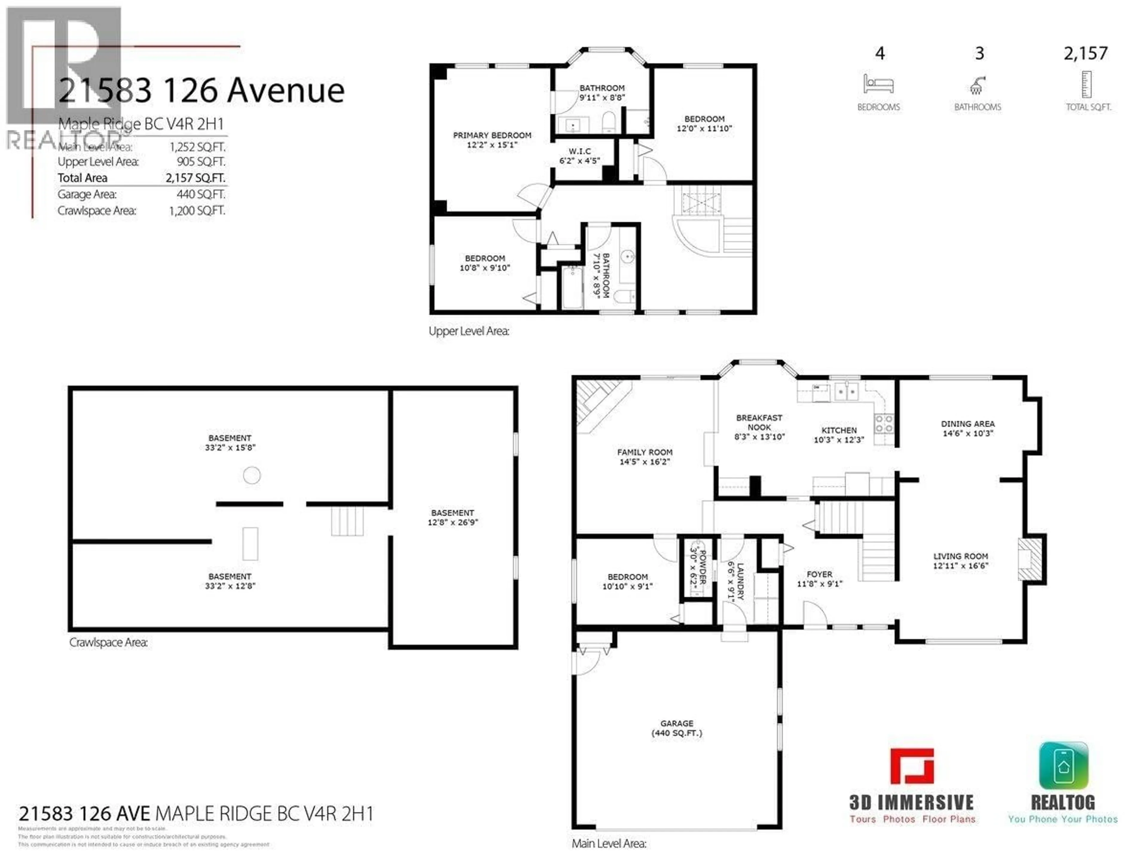 Floor plan for 21583 126 AVENUE, Maple Ridge British Columbia V4R2H1