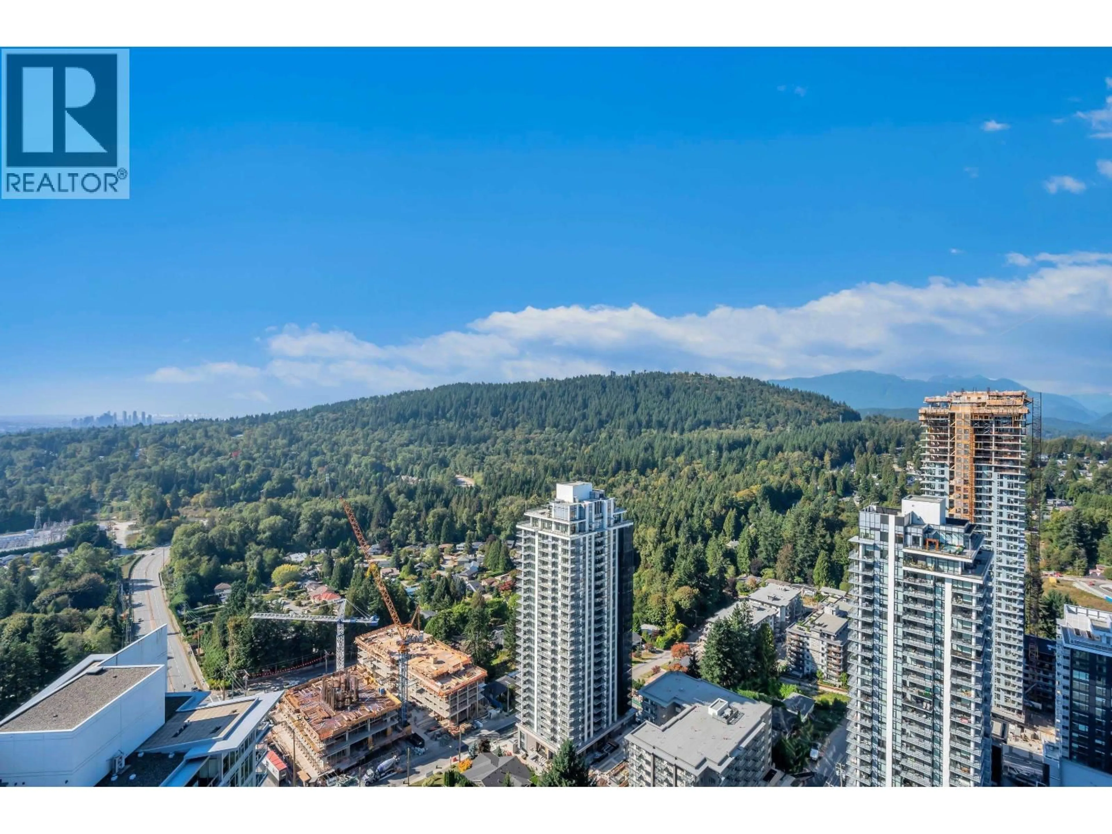 A pic from outside/outdoor area/front of a property/back of a property/a pic from drone, city buildings view from balcony for 3202 - 567 CLARKE ROAD, Coquitlam British Columbia V3J0K7