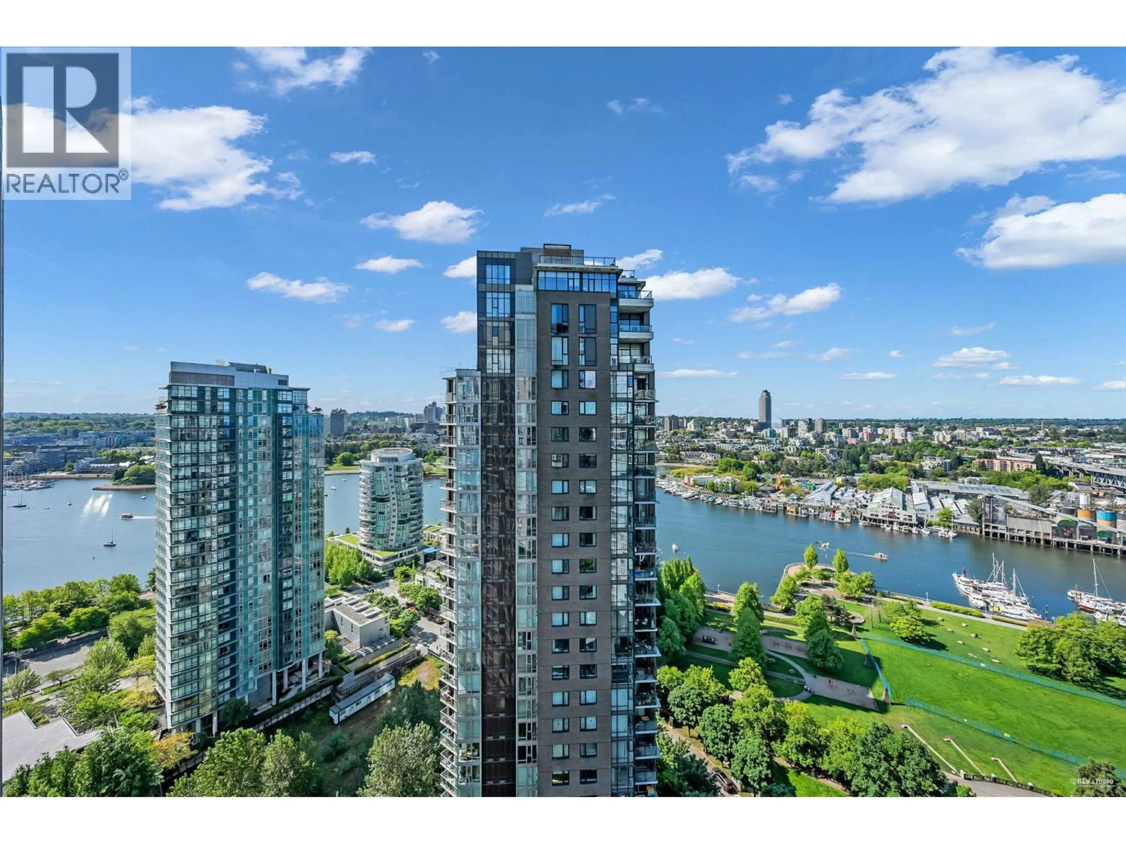 A pic from outside/outdoor area/front of a property/back of a property/a pic from drone, water/lake/river/ocean view for 3002 - 1438 RICHARDS STREET, Vancouver British Columbia V6Z3B8