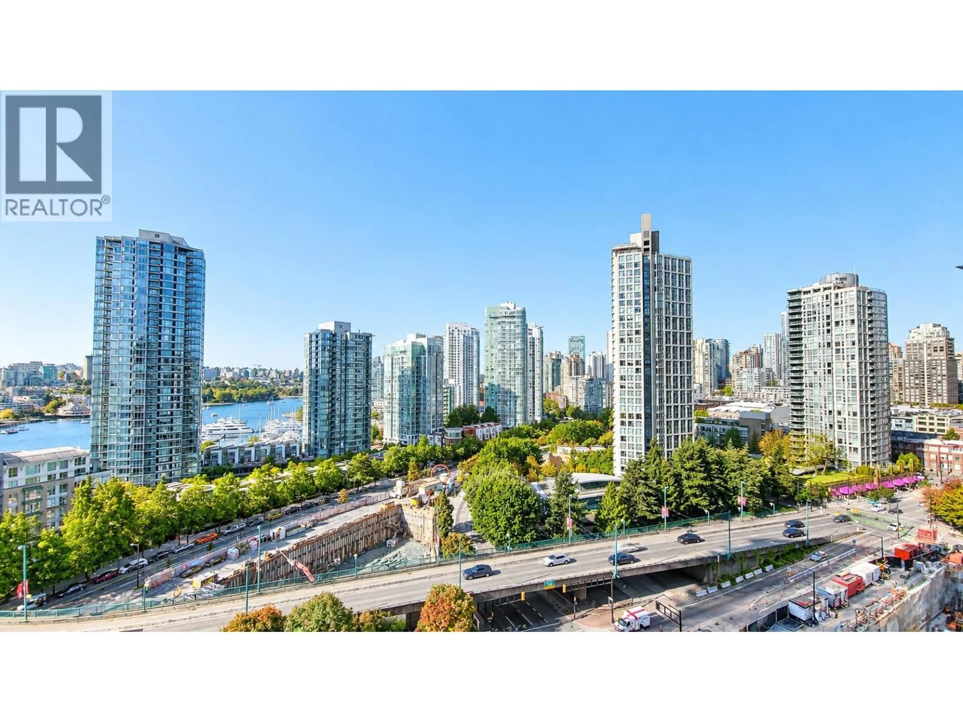A pic from outside/outdoor area/front of a property/back of a property/a pic from drone, city buildings view from balcony for 1501 - 89 NELSON STREET, Vancouver British Columbia V6Z0E7