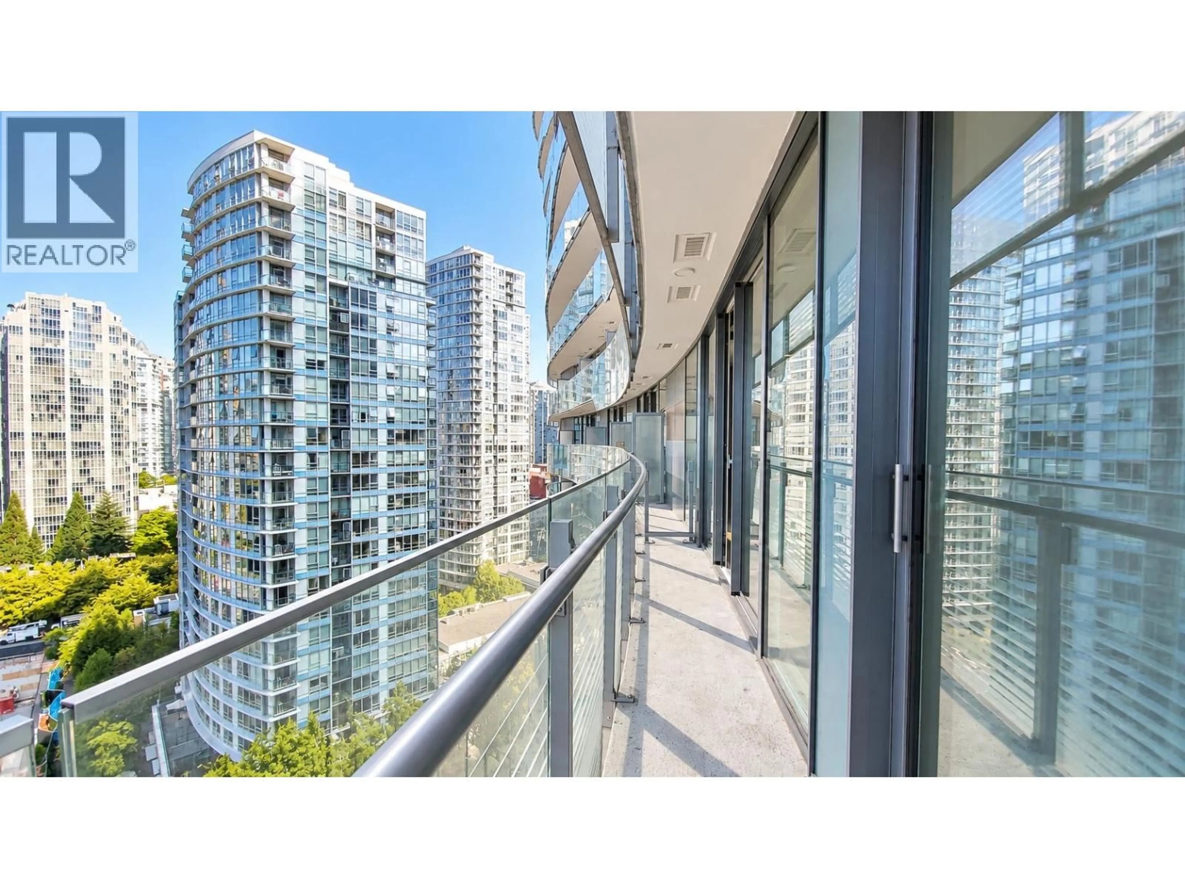 Balcony in the apartment, city buildings view from balcony for 1501 - 89 NELSON STREET, Vancouver British Columbia V6Z0E7