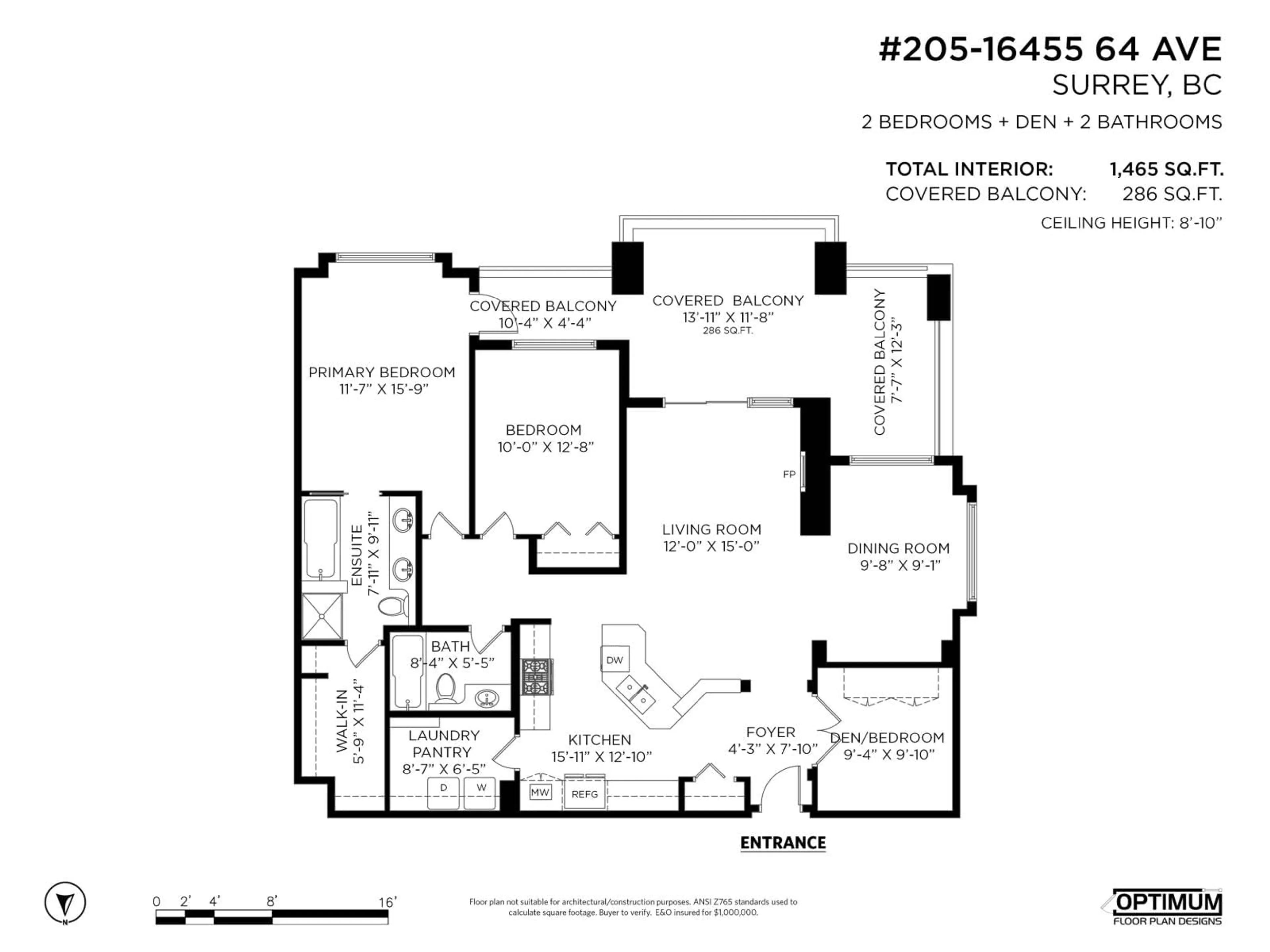 Floor plan for 205 - 16455 64 AVENUE, Surrey British Columbia V3S6V7