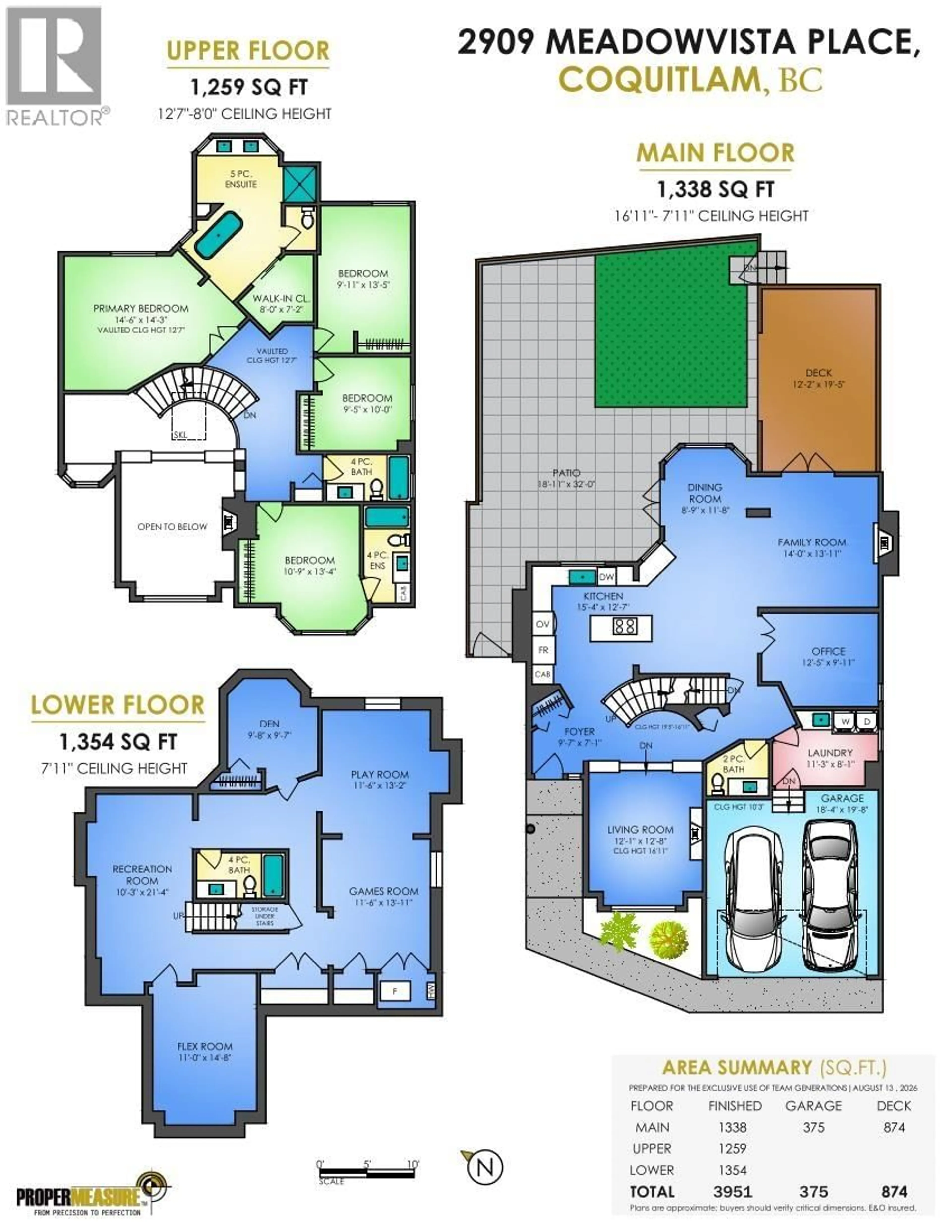 Floor plan for 2909 MEADOWVISTA PLACE, Coquitlam British Columbia V3E2R9