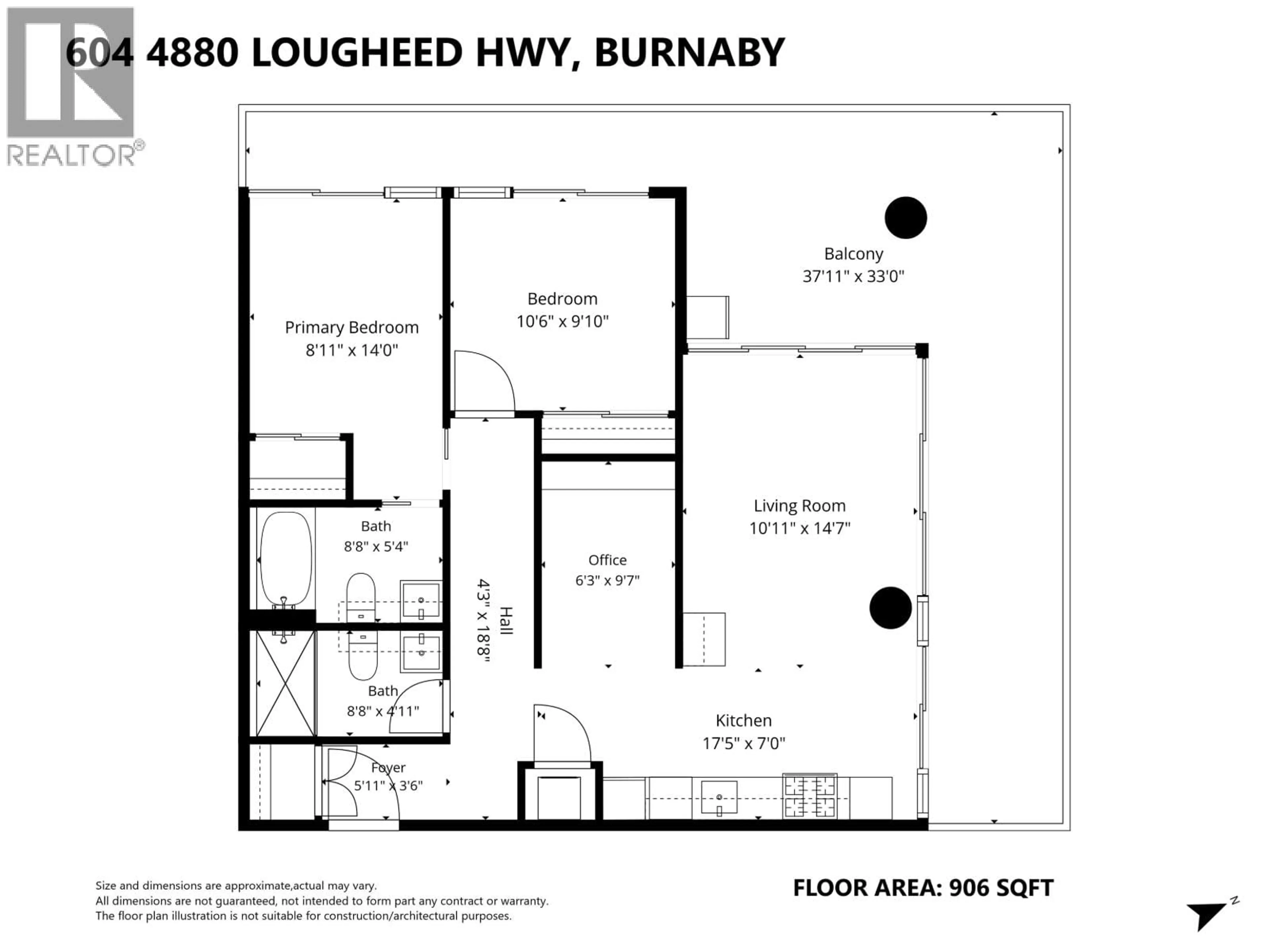 Floor plan for 604 - 4880 LOUGHEED HIGHWAY, Burnaby British Columbia V5C0N1