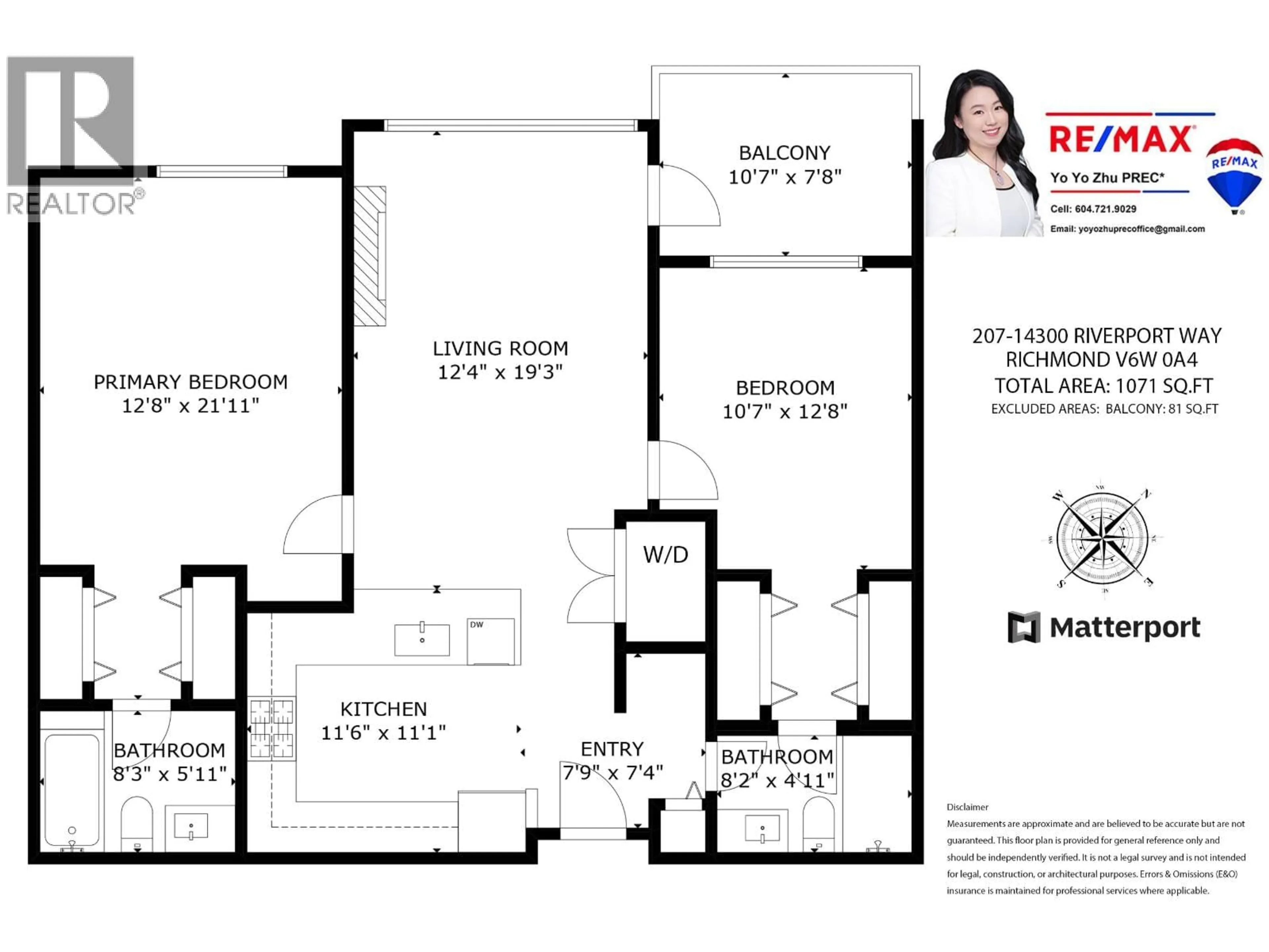 Floor plan for 207 - 14300 RIVERPORT WAY, Richmond British Columbia V6W0A4