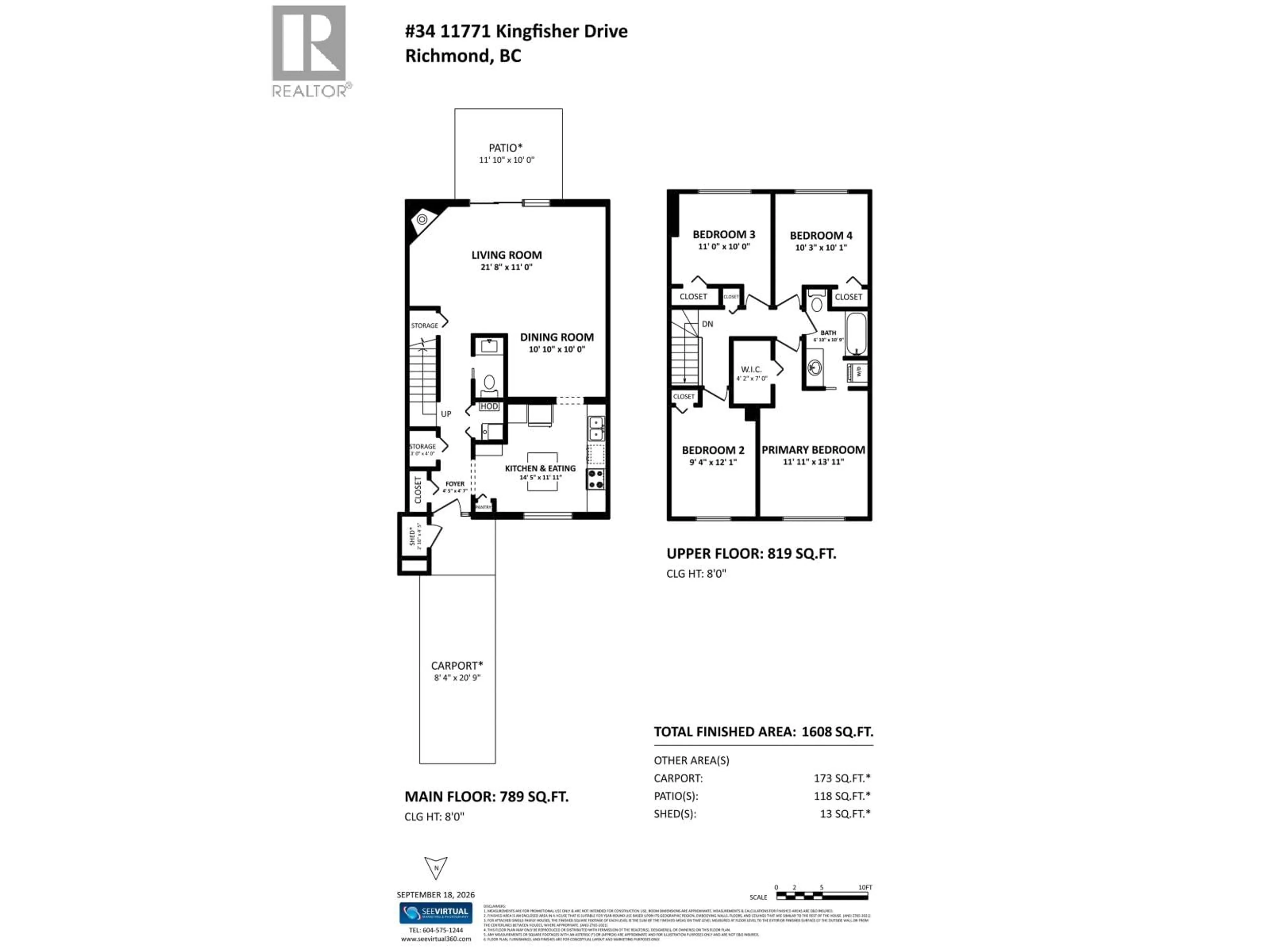 Floor plan for 34 - 11771 KINGFISHER DRIVE, Richmond British Columbia V7E3T1